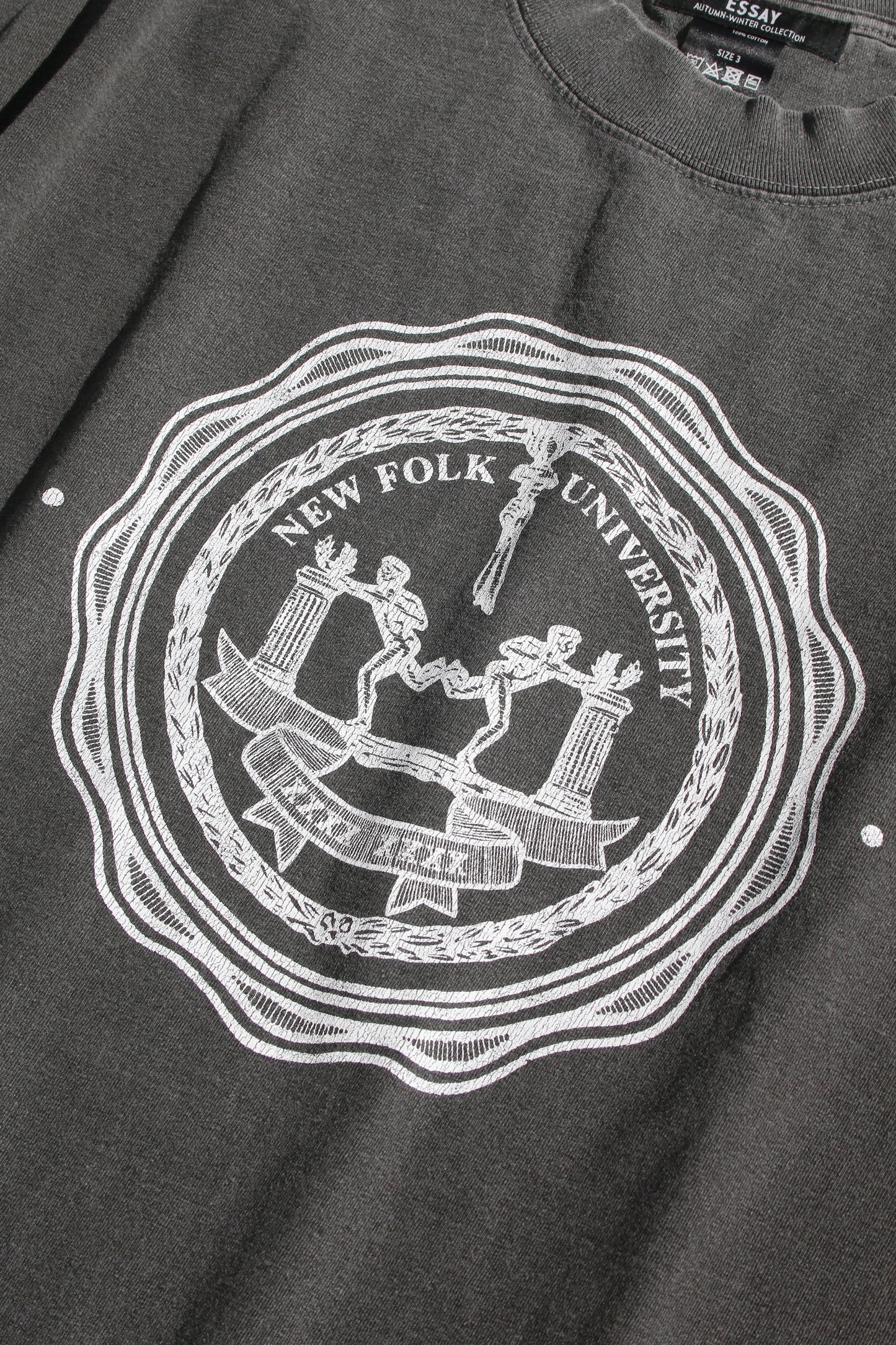 ESSAY PIGMENT DROPSHOULDER T-SHIRT - CHARCOAL NEW FOLK