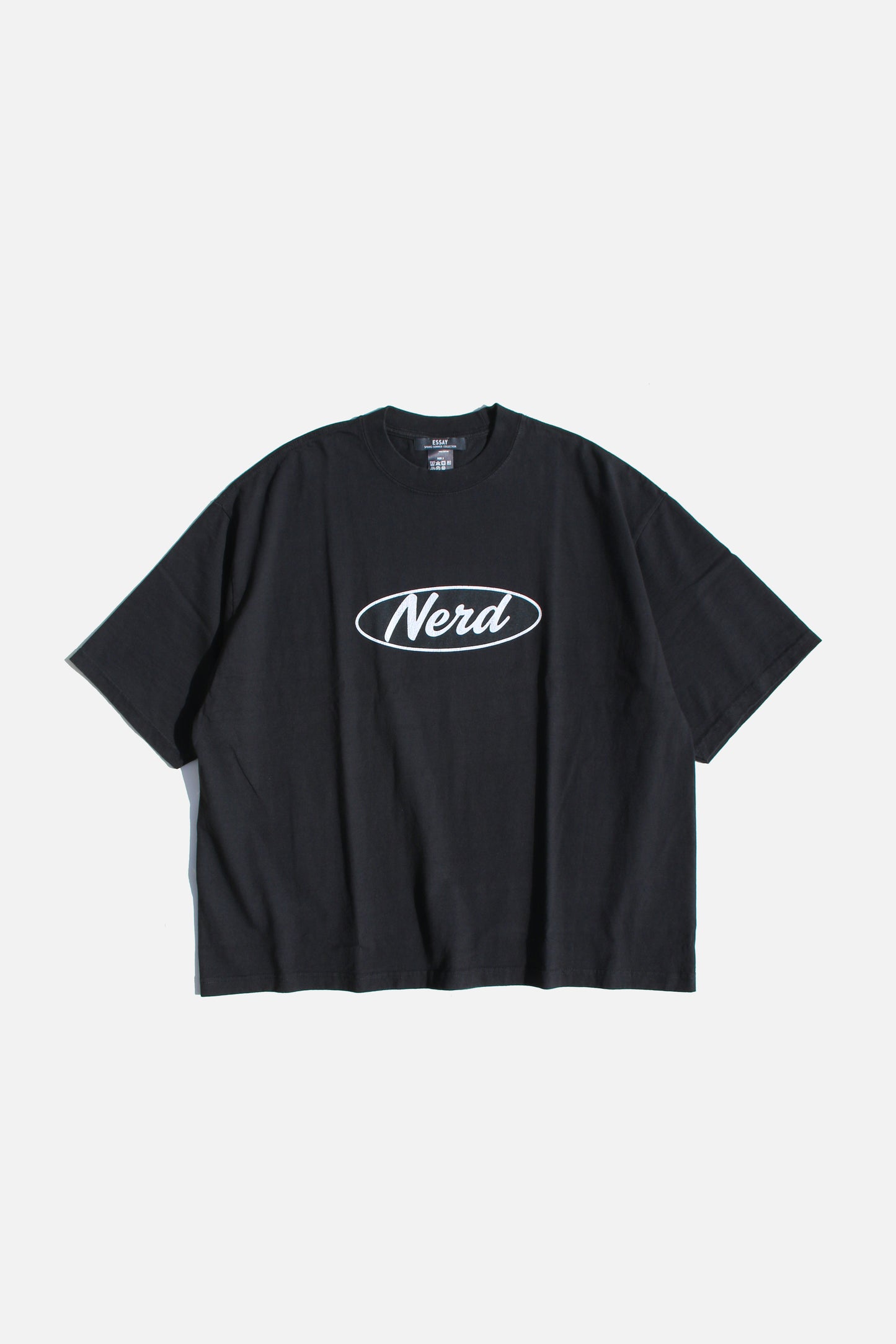ESSAY PIGMENT DROPSHOULDER T-SHIRT - BLACK