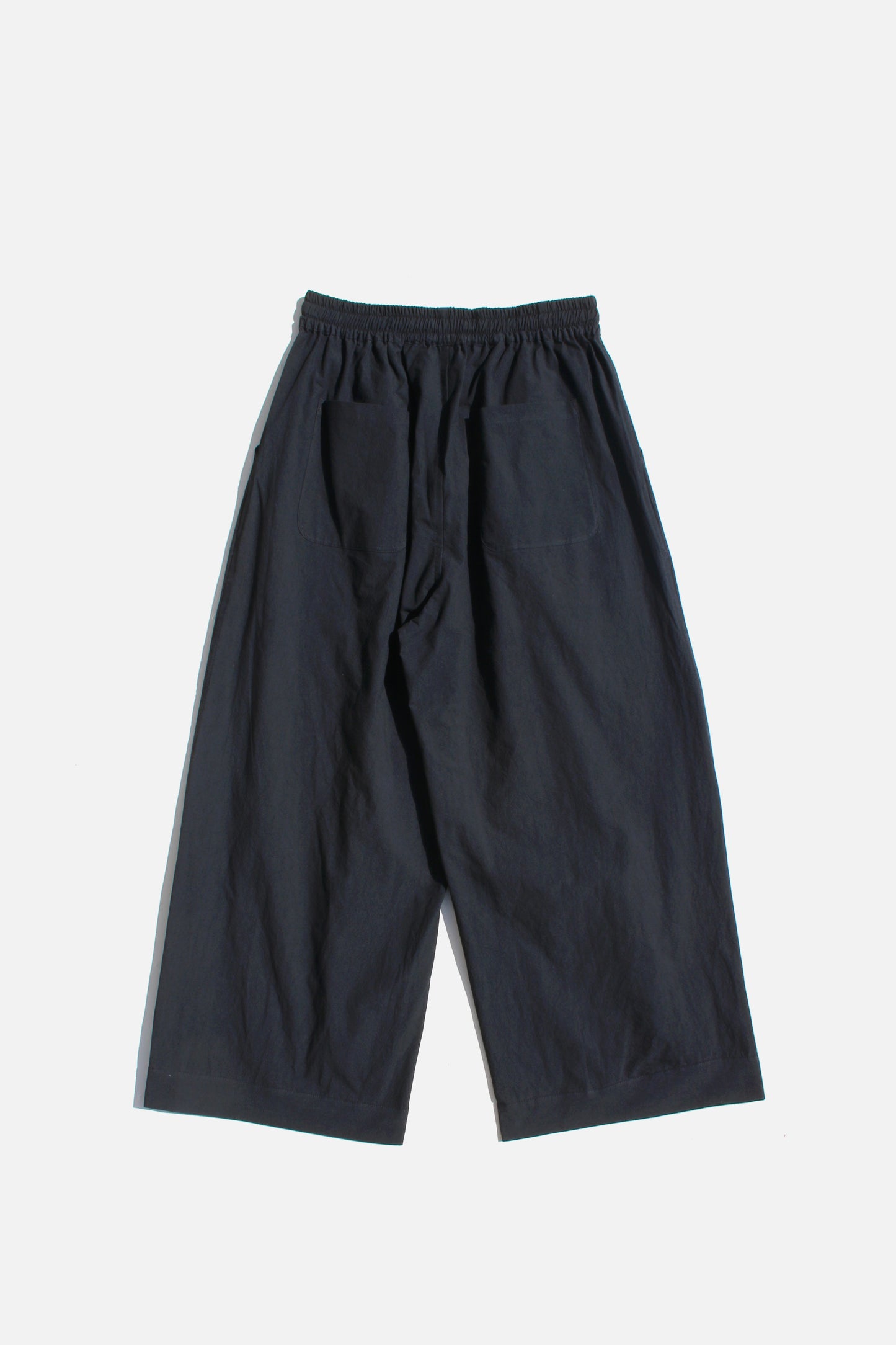 O PROJECT WASHED DENSE CLOTH EASY WIDE PANTS - BLACK