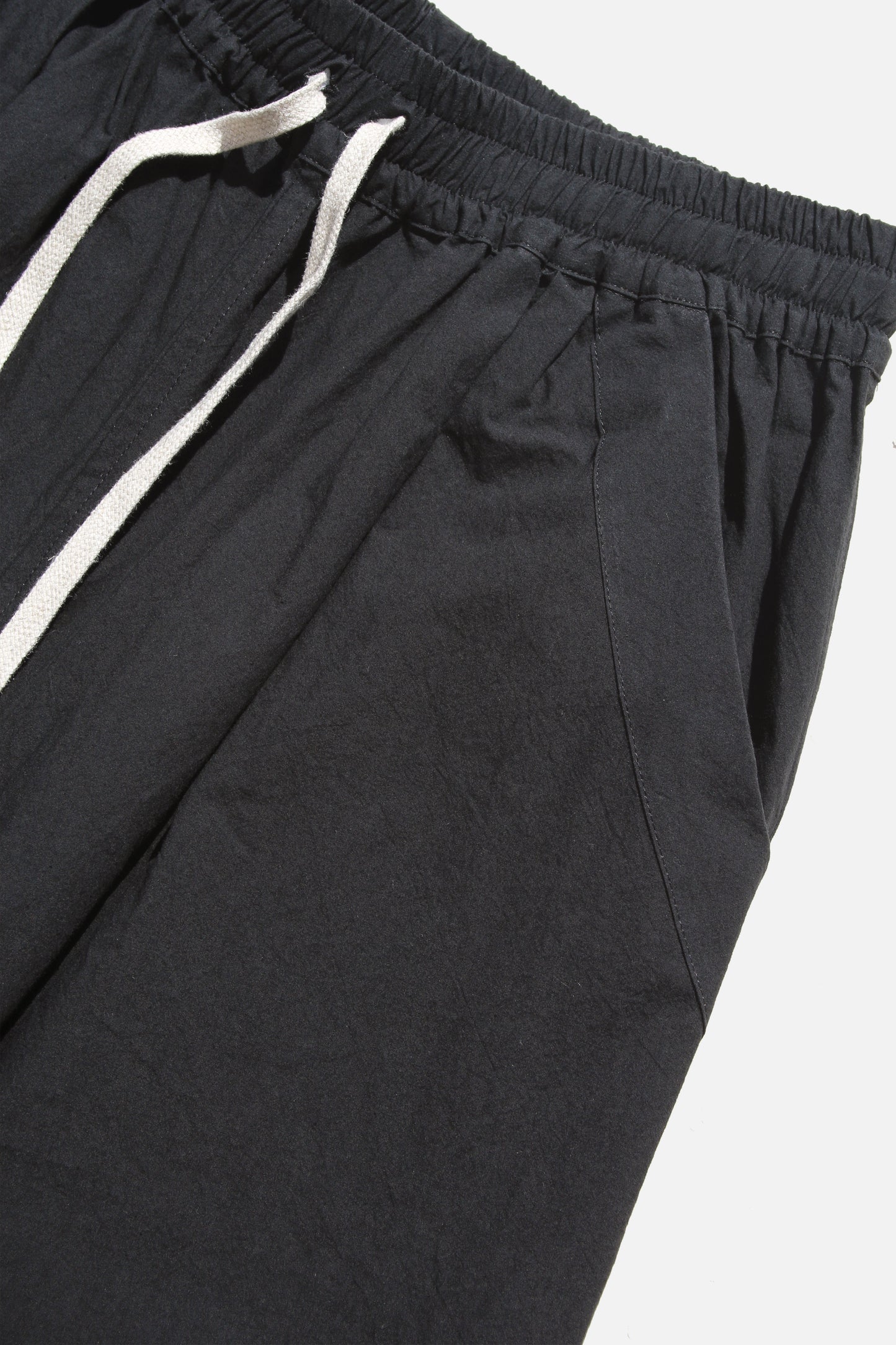 O PROJECT WASHED DENSE CLOTH EASY WIDE PANTS - BLACK