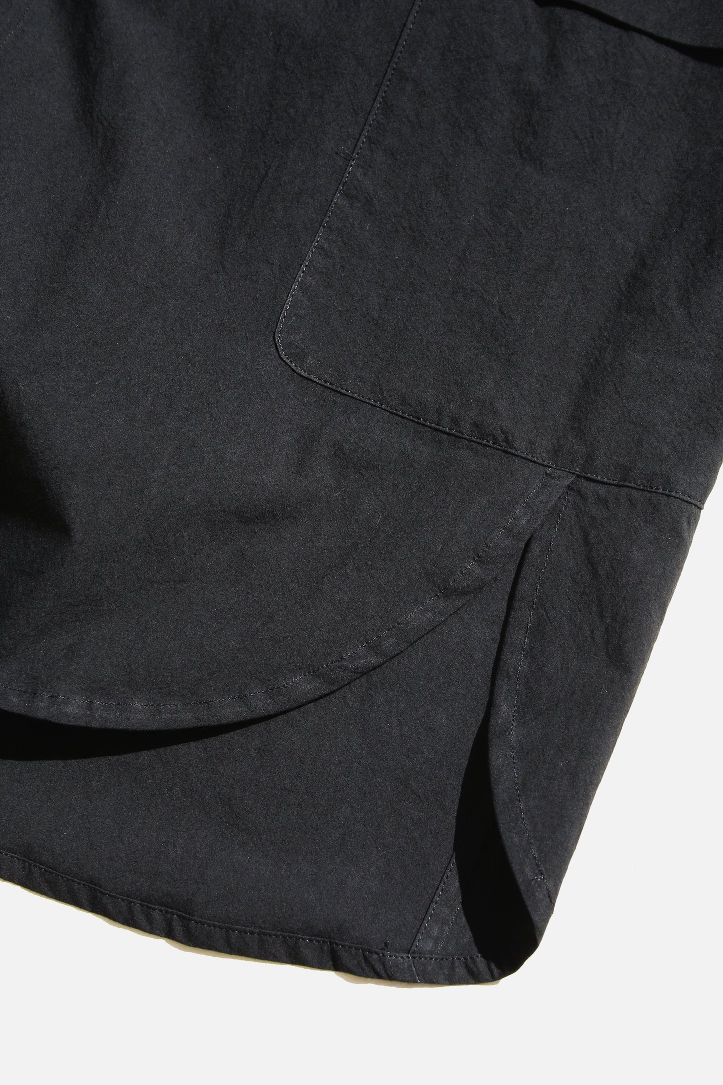 O PROJECT WASHED DENSE CLOTH LONG SHIRT - BLACK