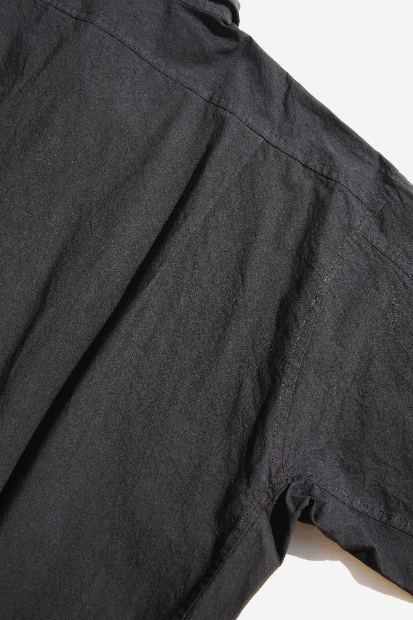O PROJECT WASHED DENSE CLOTH LONG SHIRT - BLACK