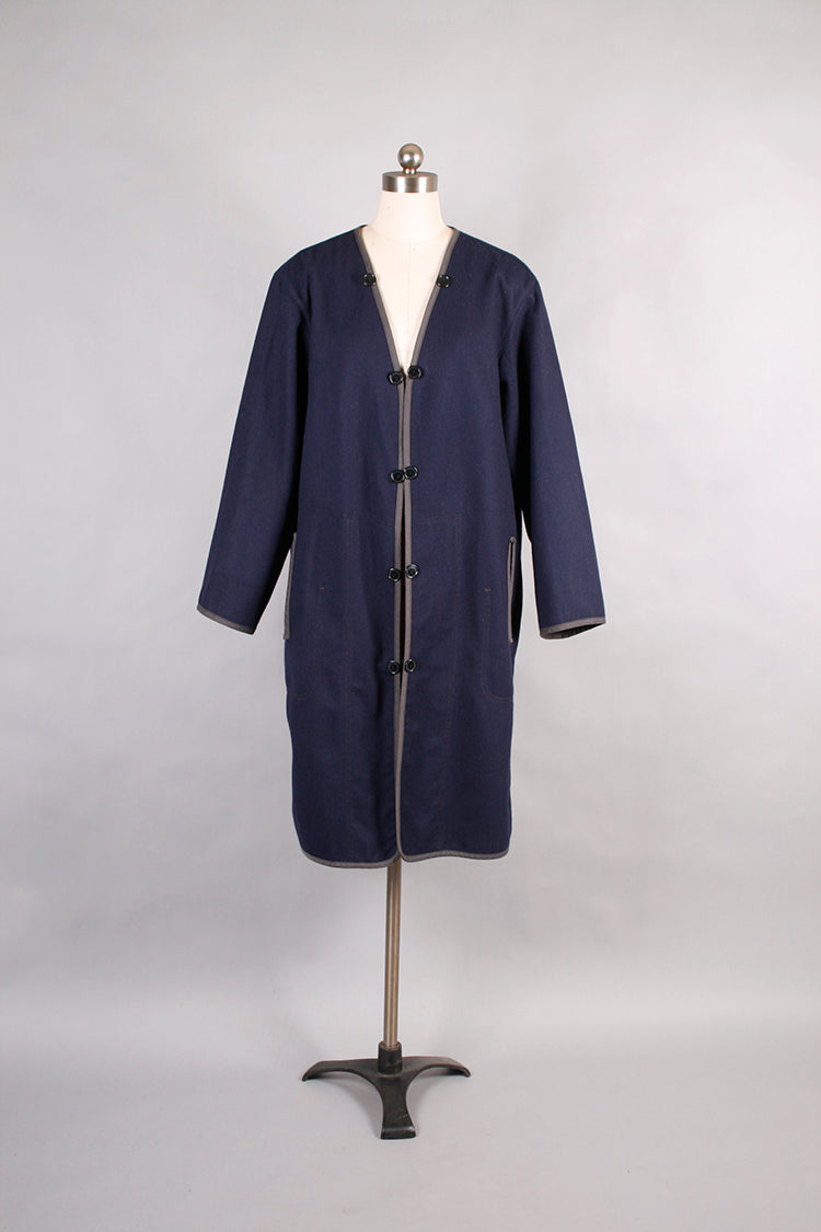 COMME des GARÇONS COMME des GARÇONS OPEN-ARM LONG COAT NAVY