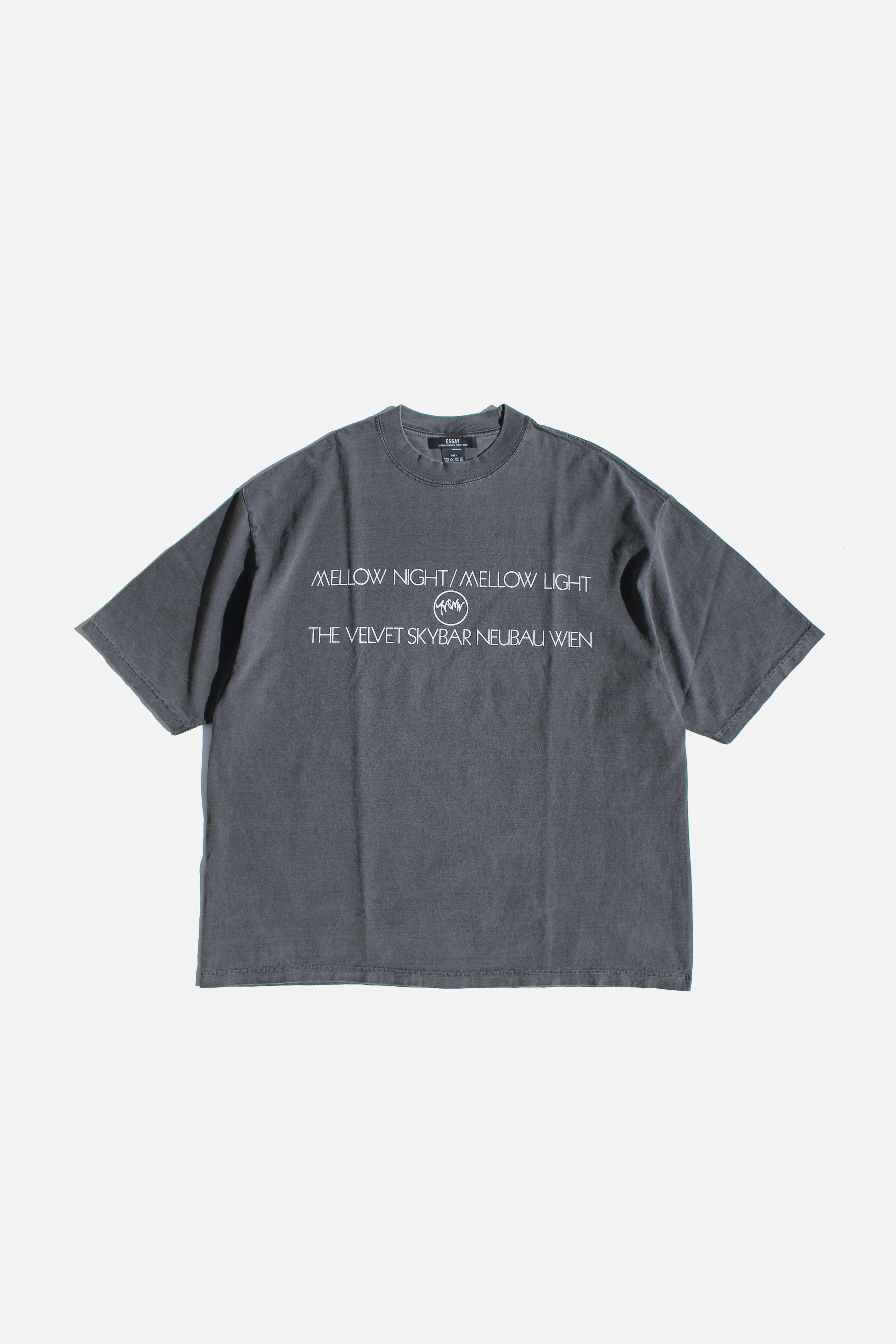 ESSAY PIGMENT DROPSHOULDER T-SHIRT - BLACK – TOYASIDO