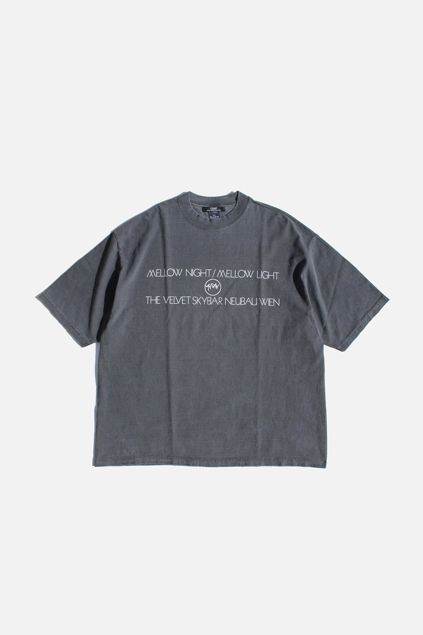 ESSAY PIGMENT DROPSHOULDER T-SHIRT - CHARCOAL