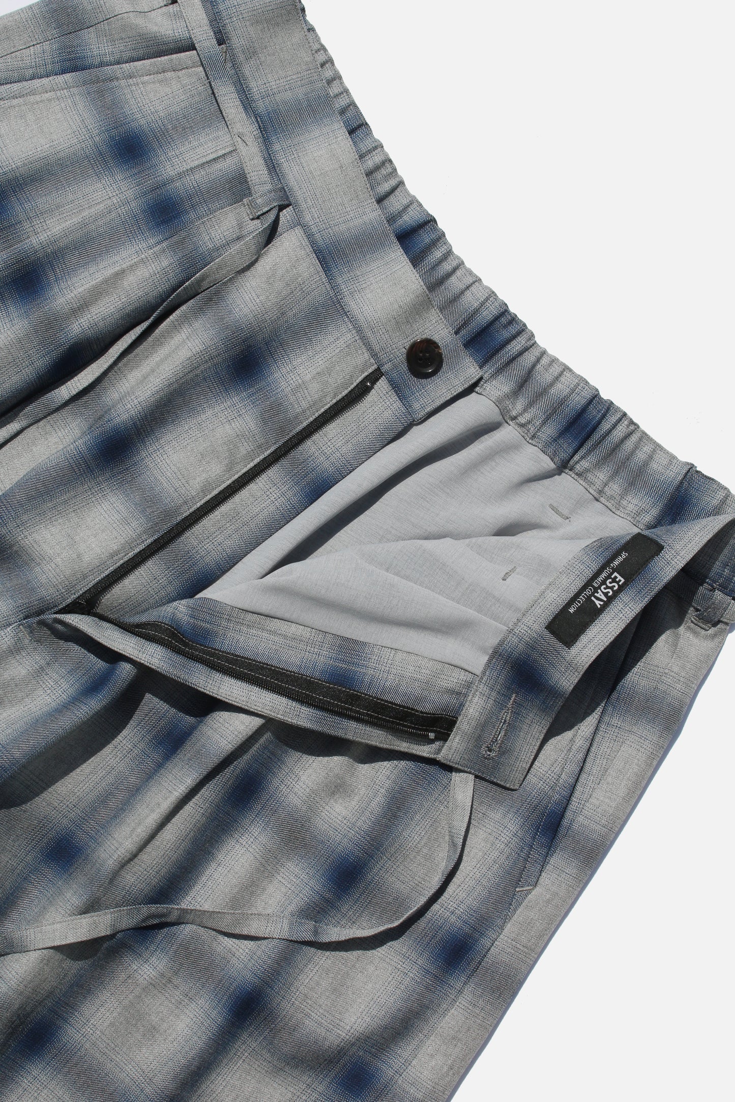 ESSAY 3TUCKED CROP SHORTS - BLUE CHECK
