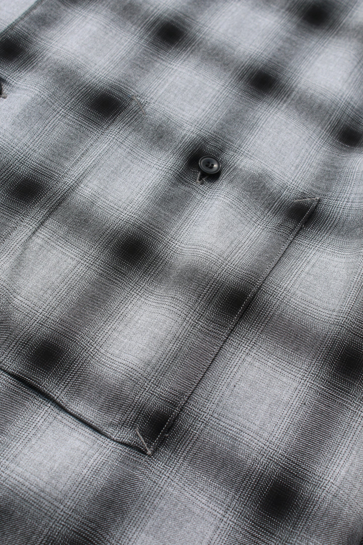 ESSAY SHADOW CHECK OPEN COLLAR SHIRT - GREY CHECK