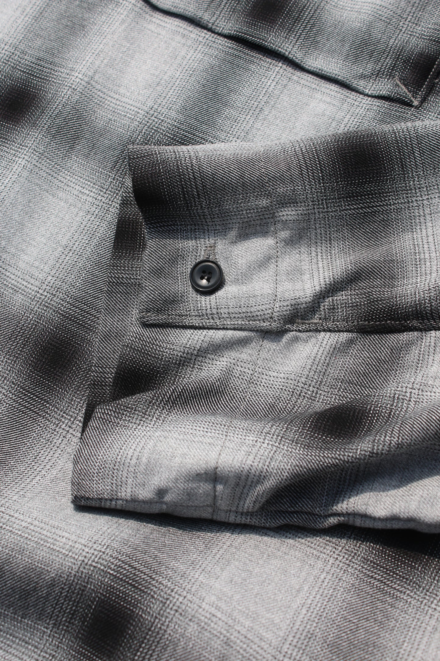 ESSAY SHADOW CHECK OPEN COLLAR SHIRT - GREY CHECK