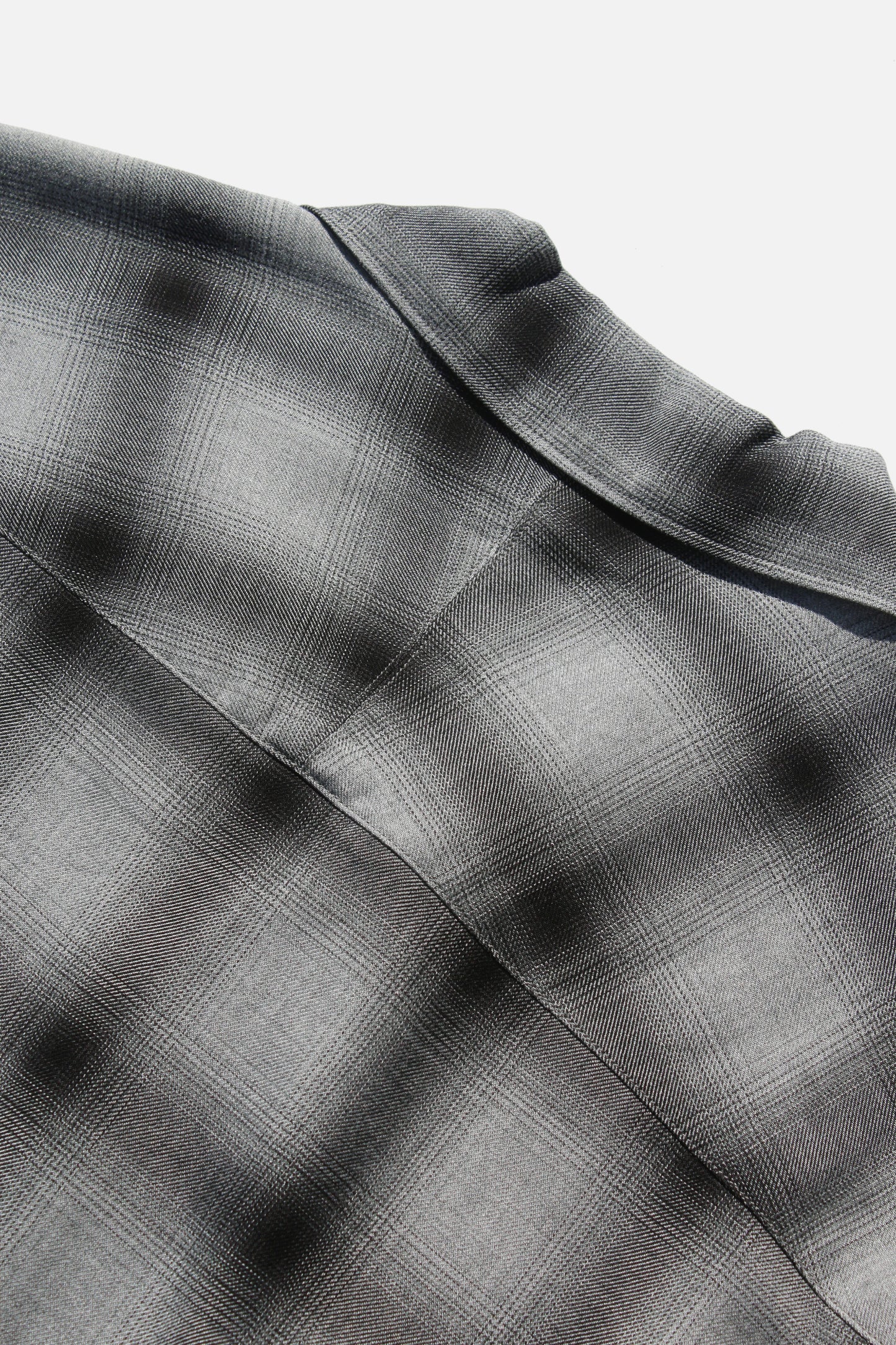 ESSAY SHADOW CHECK OPEN COLLAR SHIRT - GREY CHECK