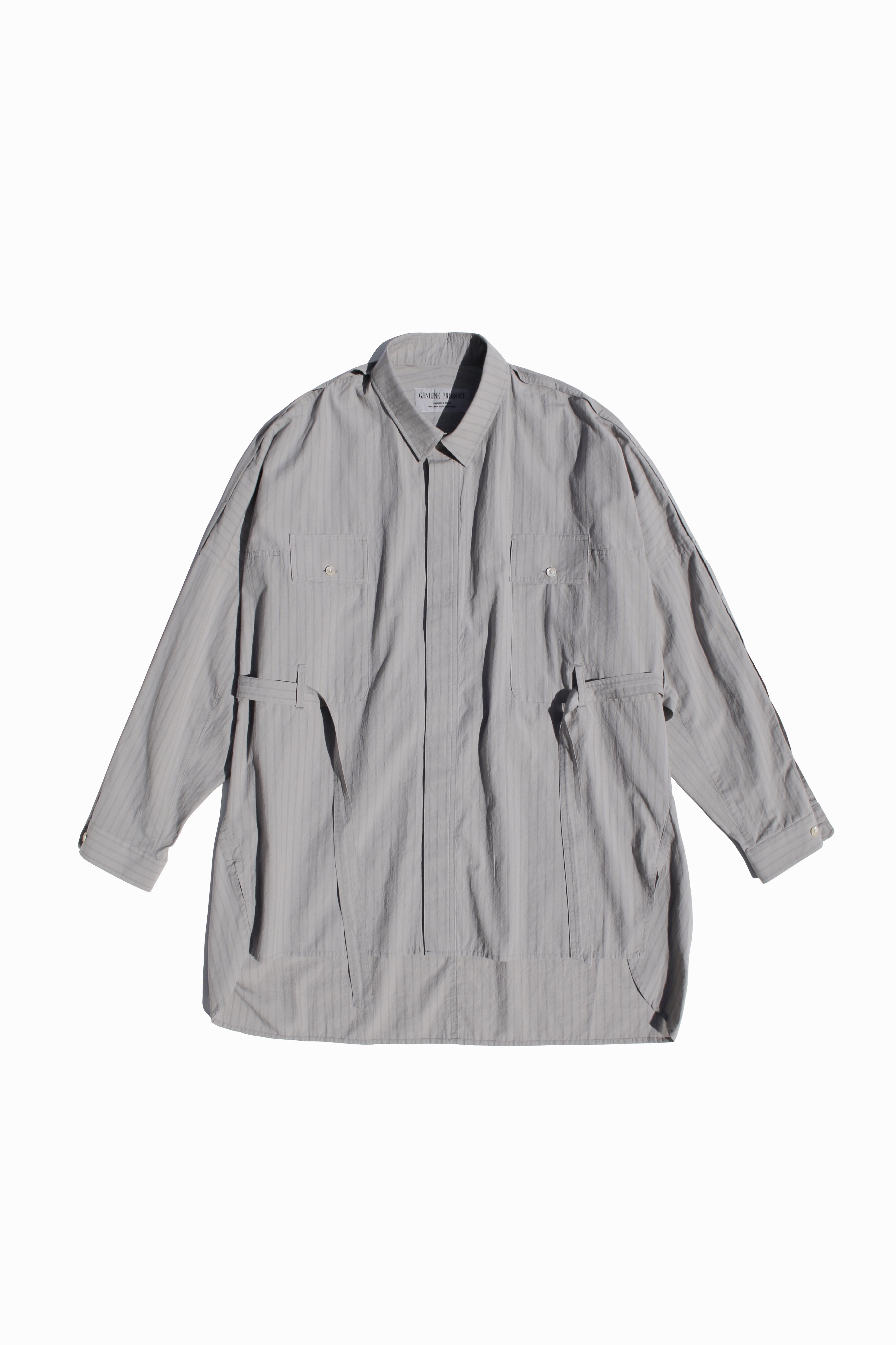 ESSAY DRAPE SHIRT - GREY STRIPE – TOYASIDO