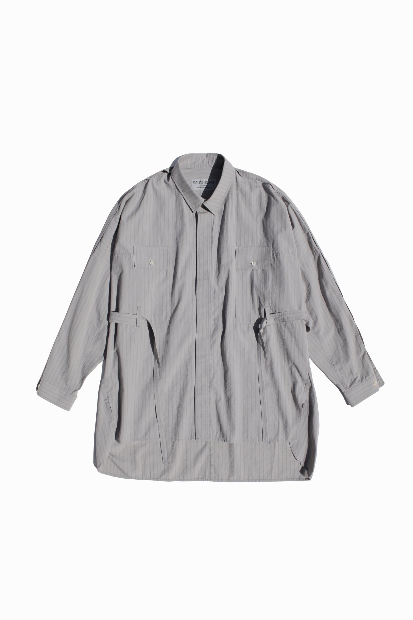 ESSAY DRAPE SHIRT - GREY STRIPE