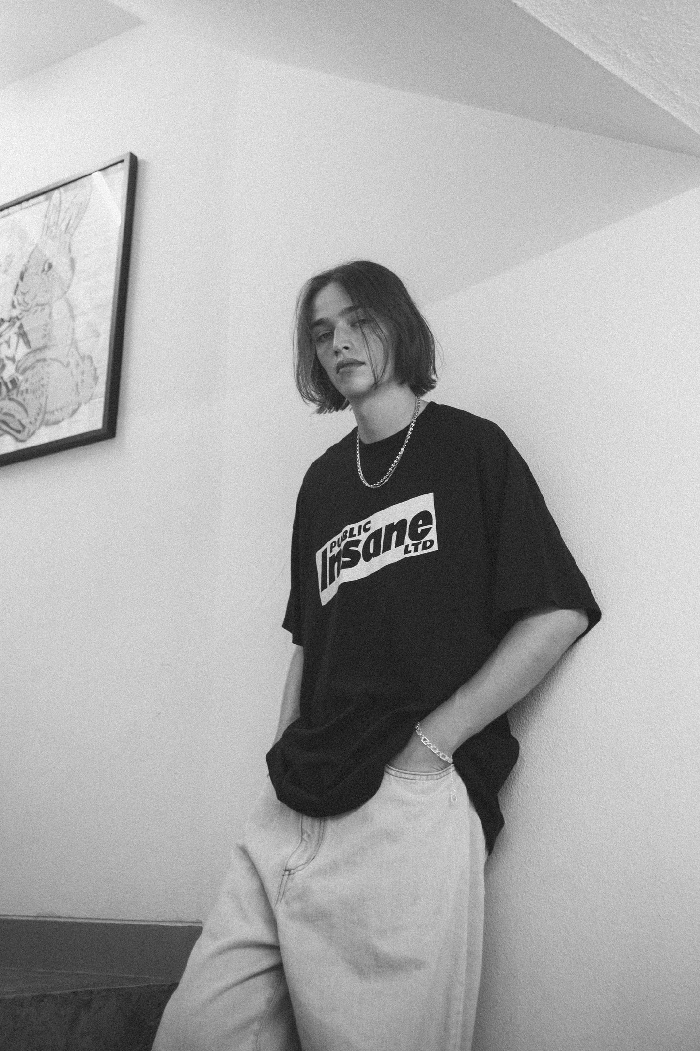 ESSAY OVERSIZED PRINT T-SHIRT - INSANE