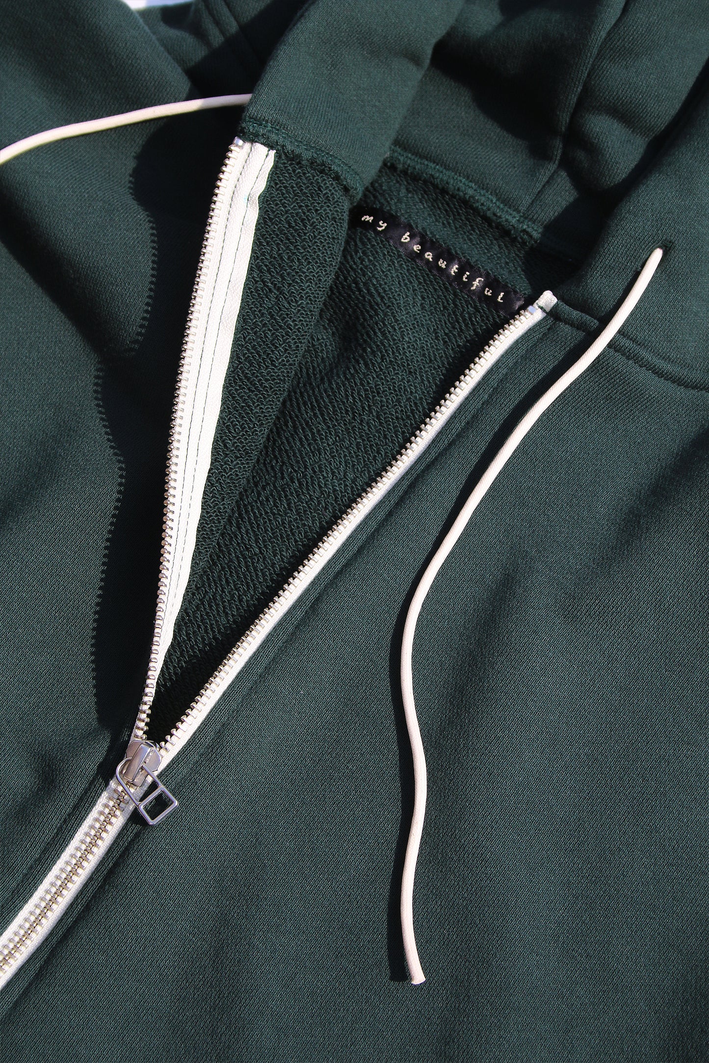 MY BEAUTIFUL LANDLET 30/7 TIGHT TENSION FLEECE FABRIC ZIP SWEAT HOODIE