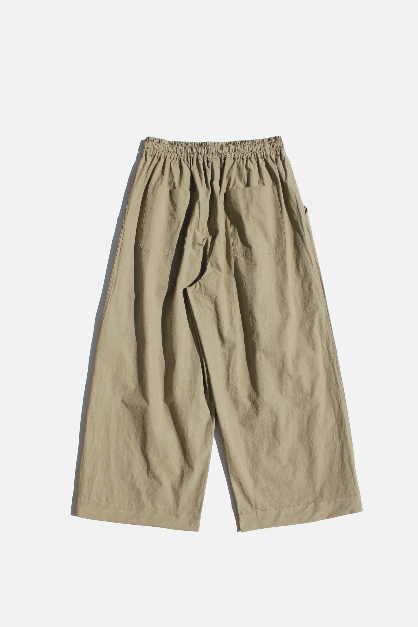 O PROJECT WASHED DENSE CLOTH EASY WIDE PANTS - KHAKI BEIGE