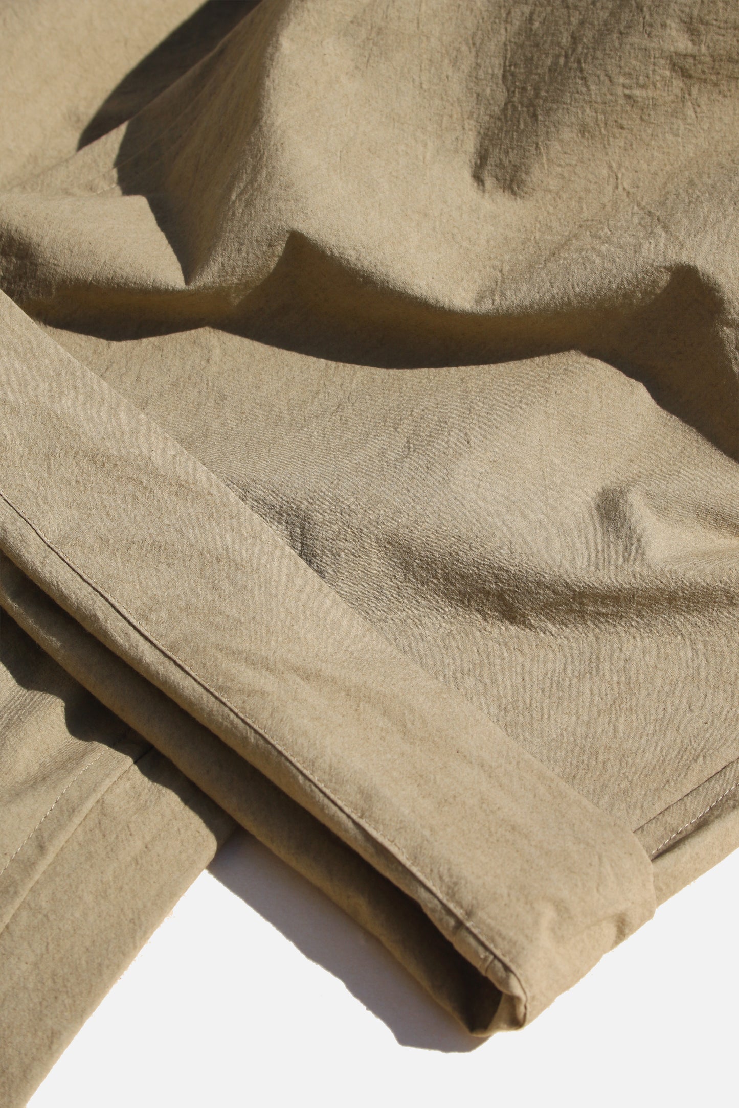 O PROJECT WASHED DENSE CLOTH EASY WIDE PANTS - KHAKI BEIGE