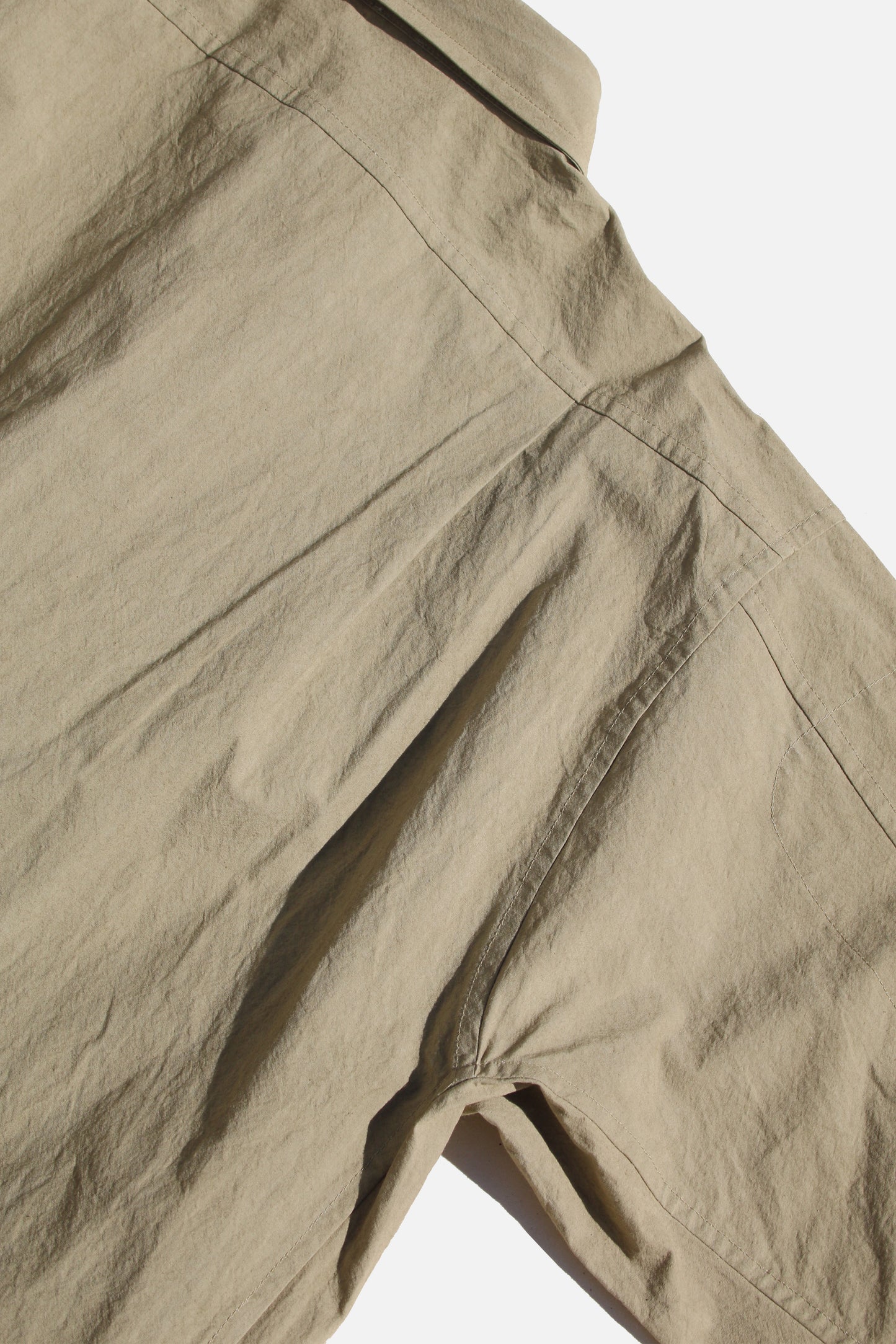 O PROJECT WASHED DENSE CLOTH LONG SHIRT - KHAKI BEIGE