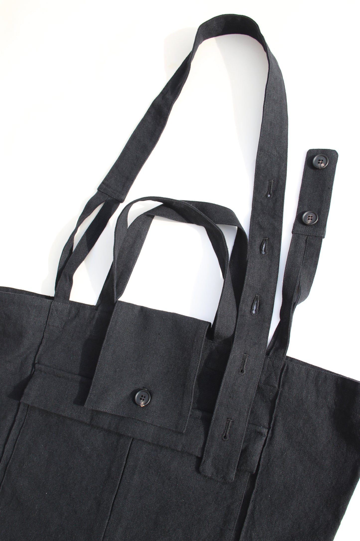 O PROJECT CANVAS 2WAY LARGE CARRIER BAG - BLACK