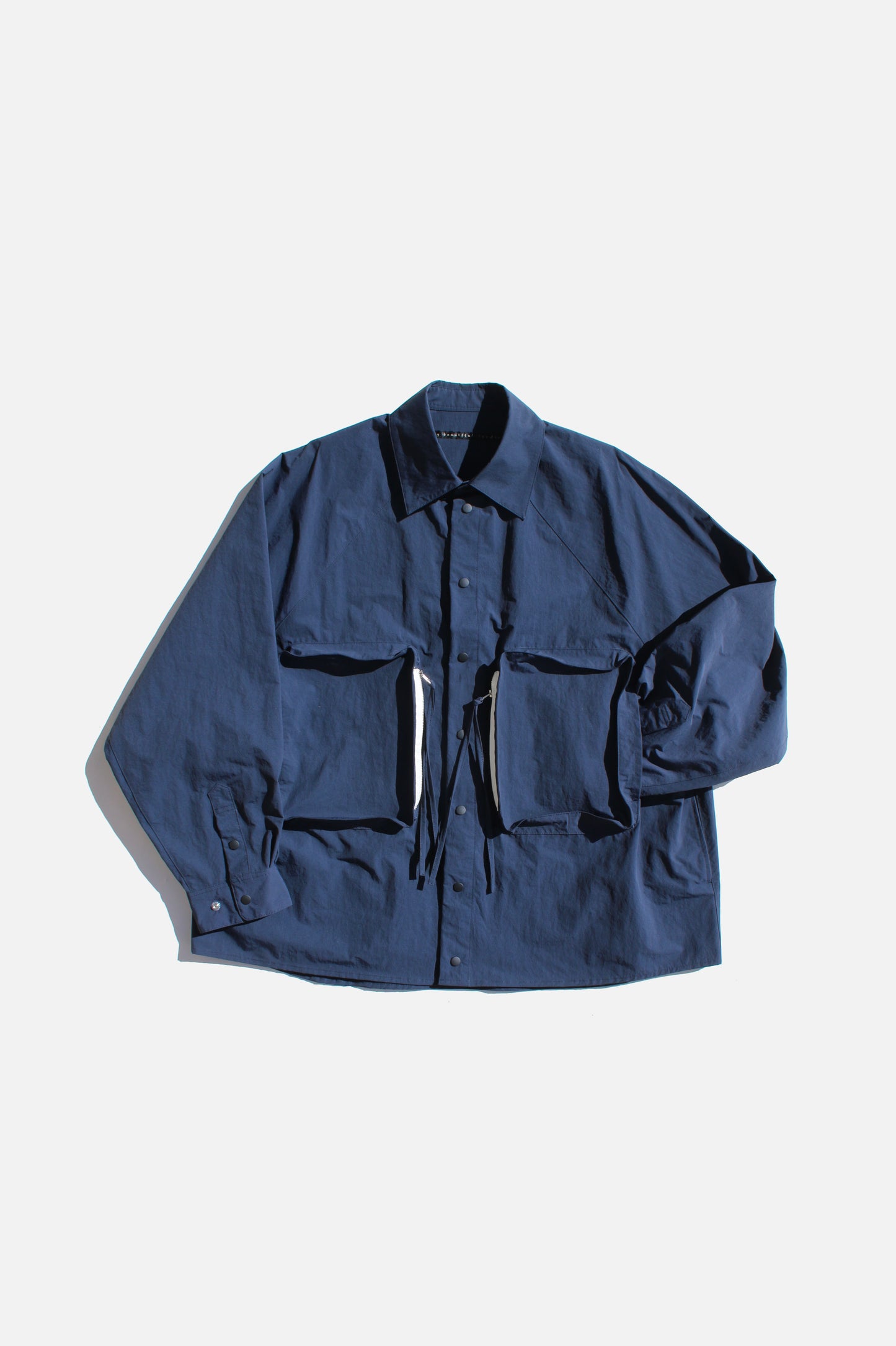 MY BEAUTIFUL LANDLET NYLON TAFFETA BIG POCKET SHIRT - NAVY