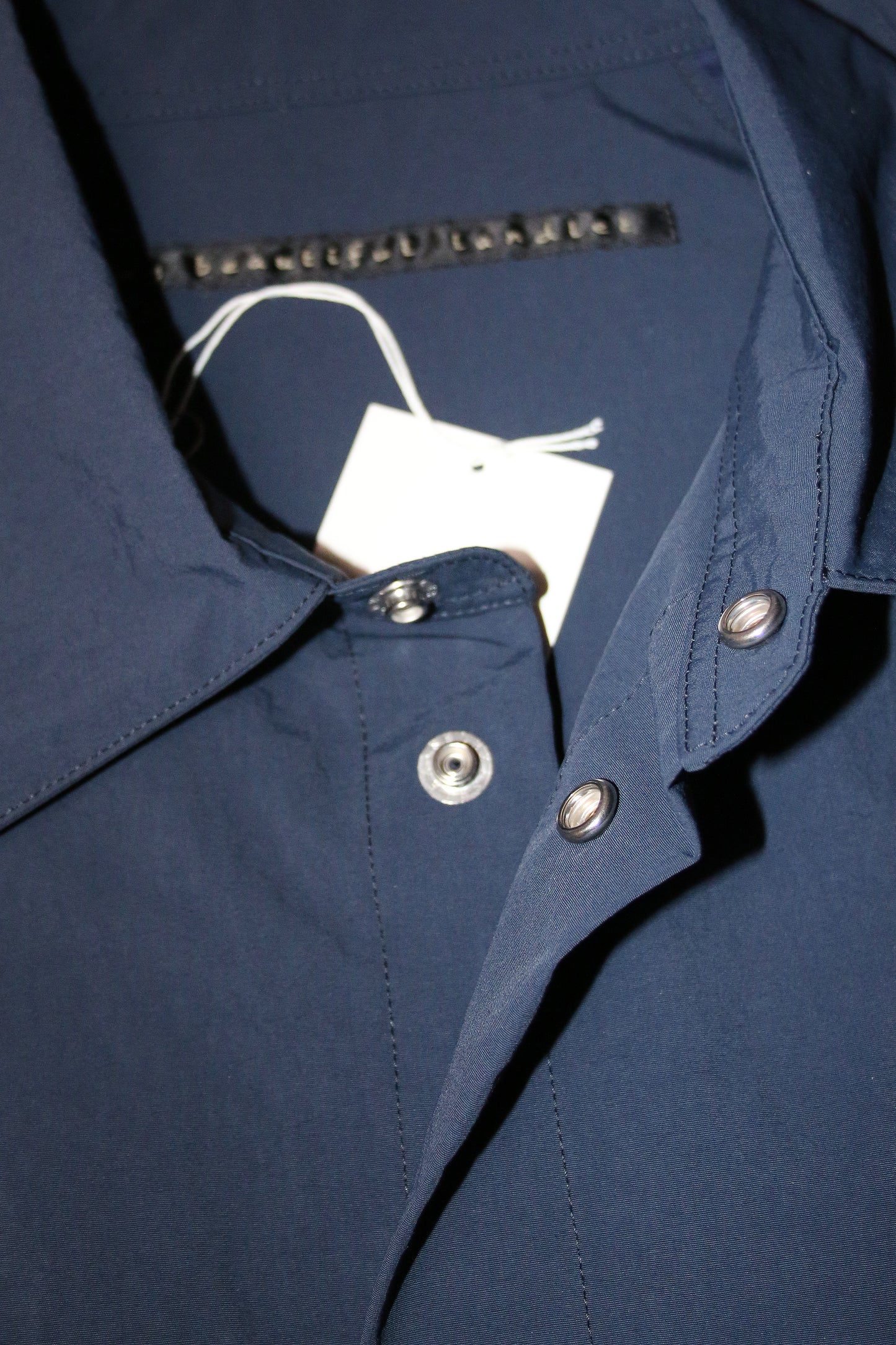 MY BEAUTIFUL LANDLET NYLON TAFFETA BIG POCKET SHIRT - NAVY
