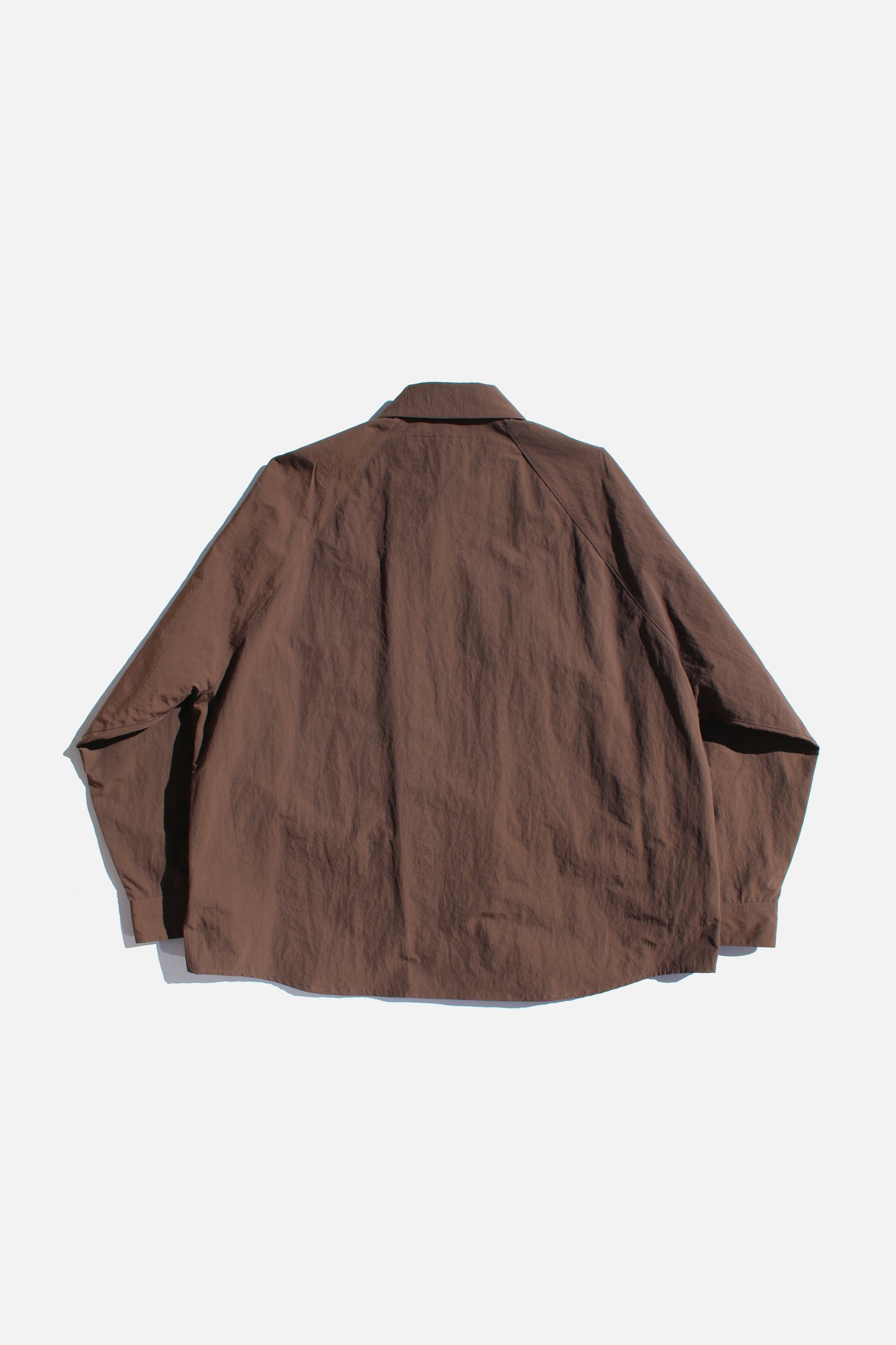 MY BEAUTIFUL LANDLET NYLON TAFFETA BIG POCKET SHIRT - BROWN