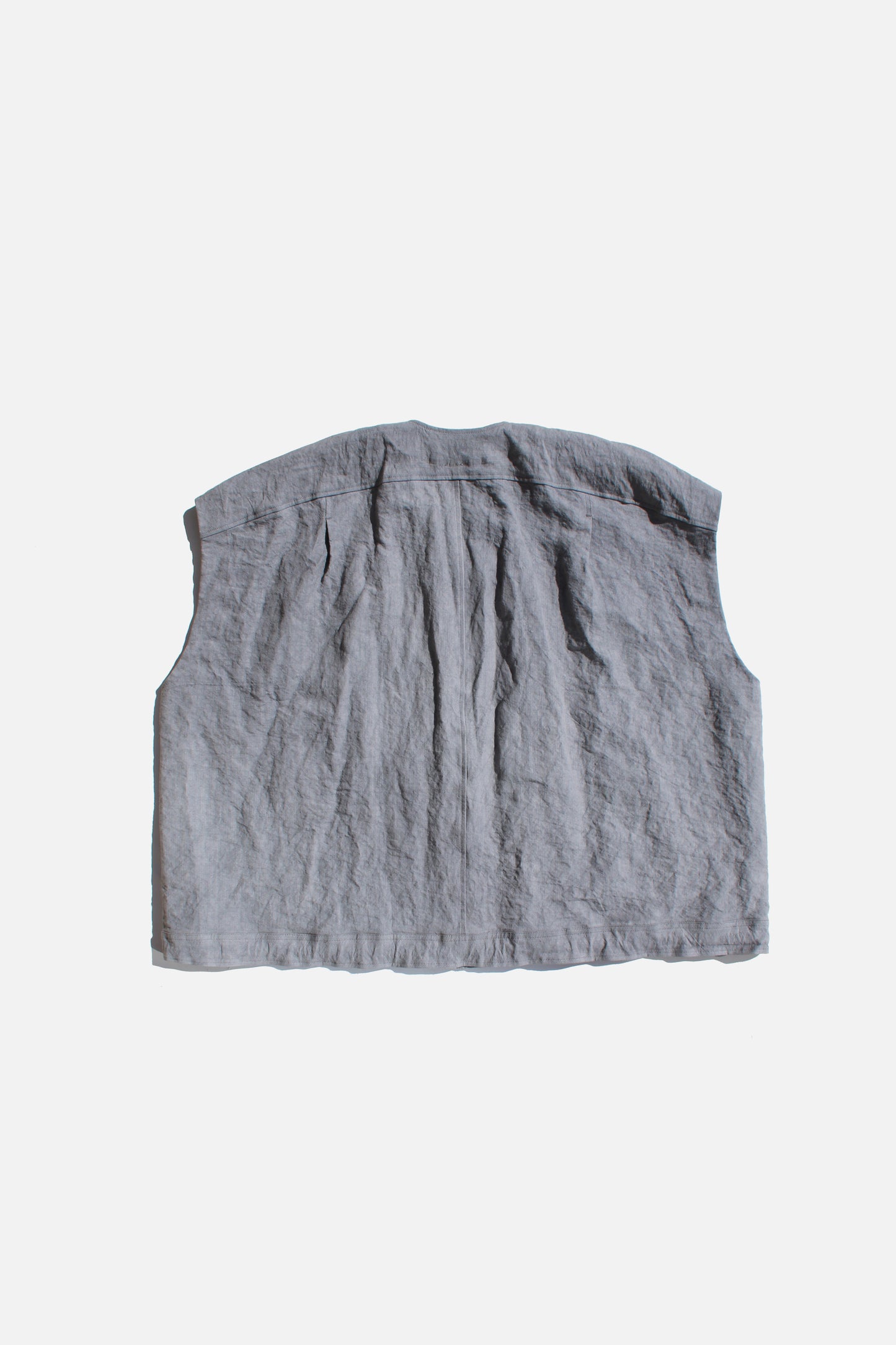 O PROJECT LINEN WASHI CLOTH BODY WARMER - LIGHT SUMI