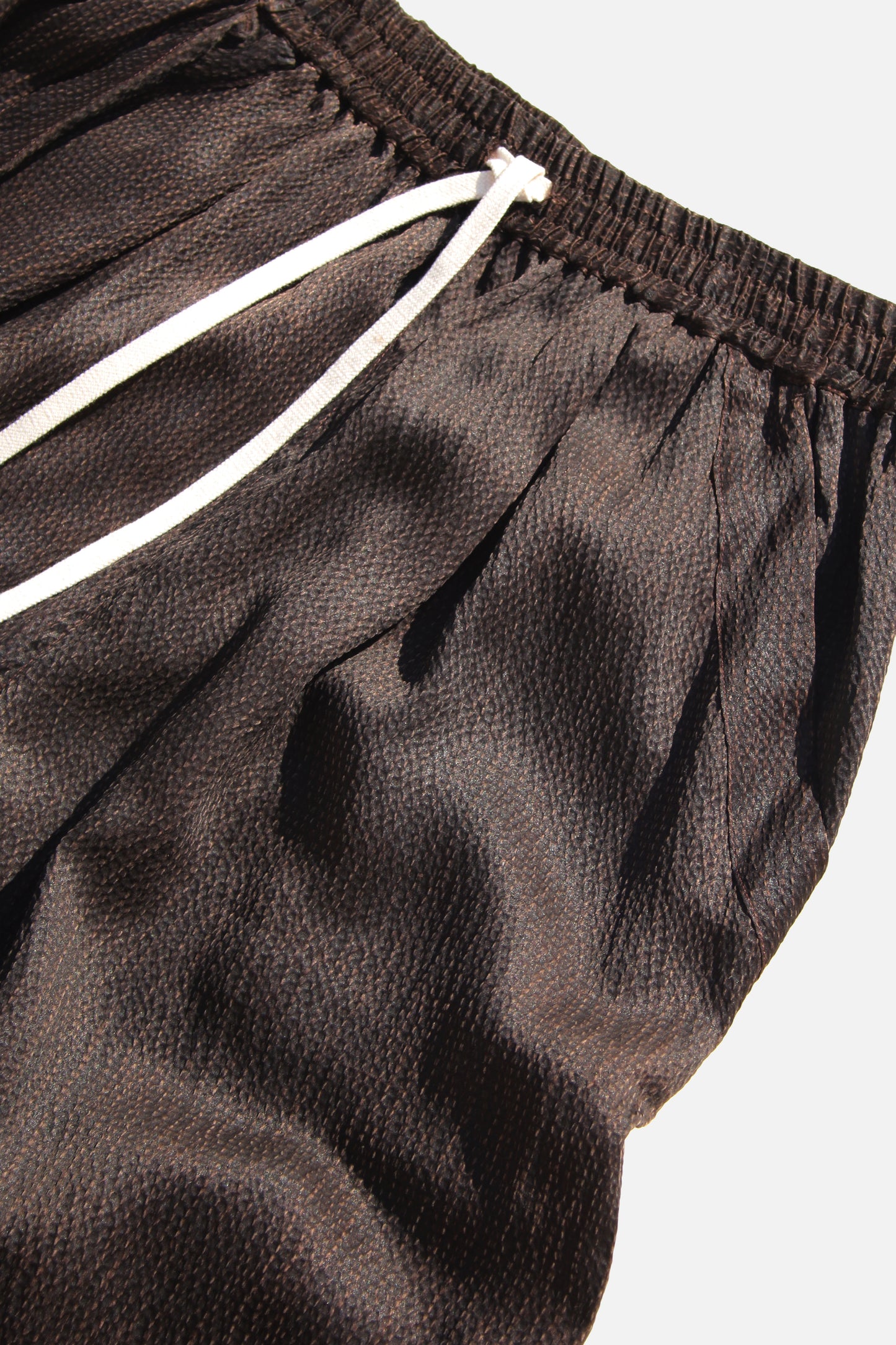 O PROJECT SILK SEERSUCKER WIDE PANTS