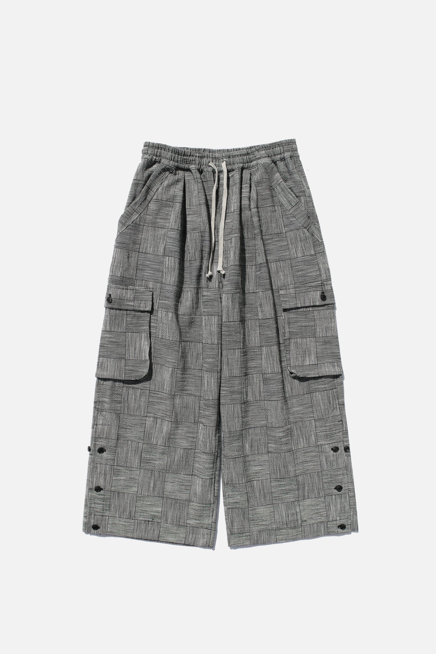 O PROJECT BLOCK STRIPE CLOTH EASY CARGO PANTS
