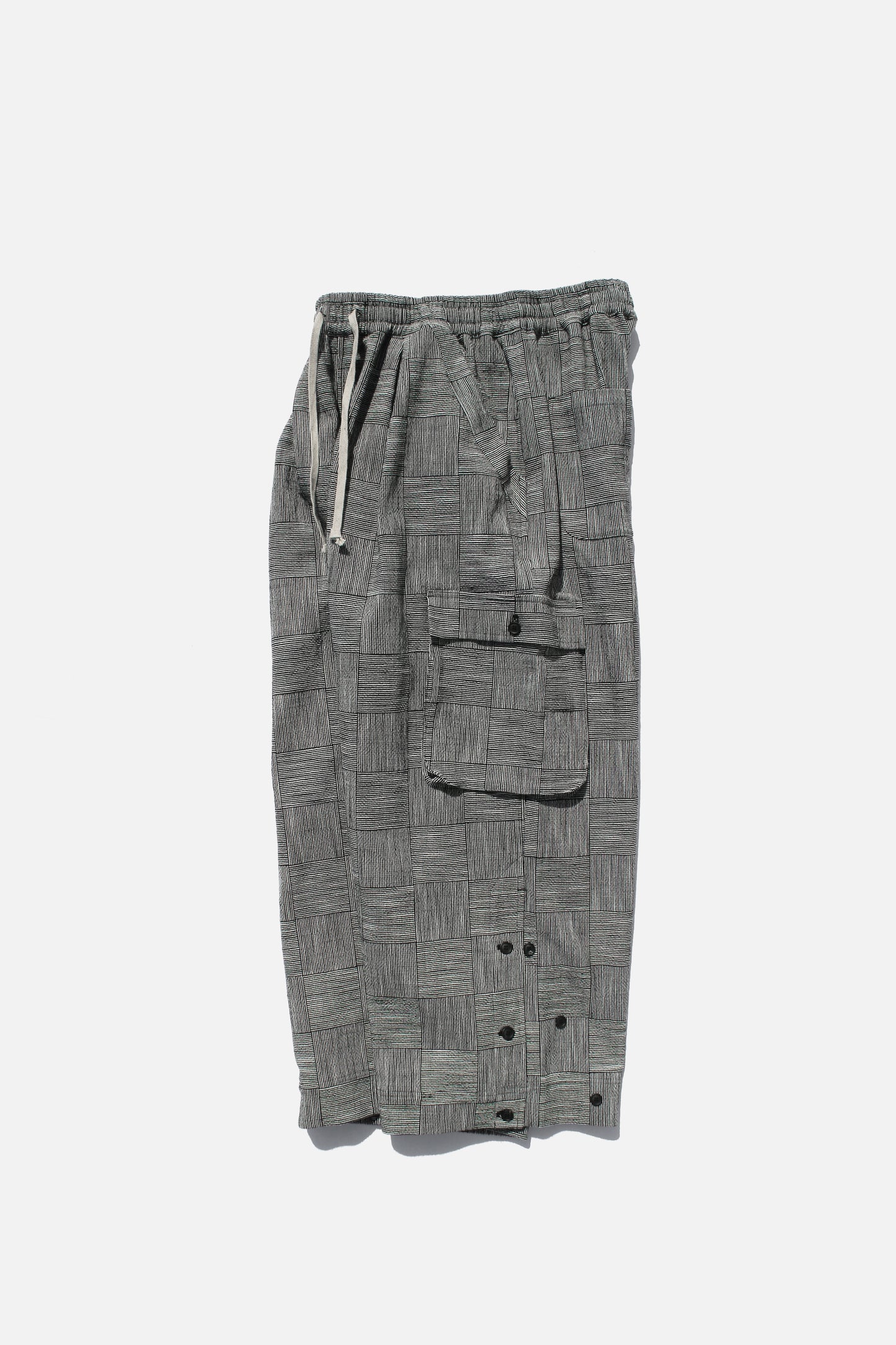 O PROJECT BLOCK STRIPE CLOTH EASY CARGO PANTS