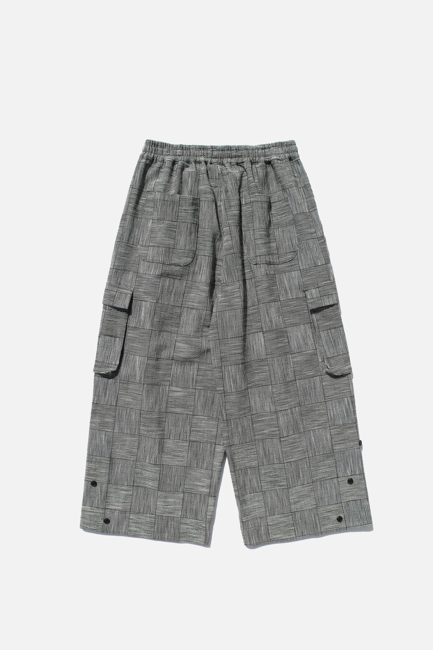 O PROJECT BLOCK STRIPE CLOTH EASY CARGO PANTS