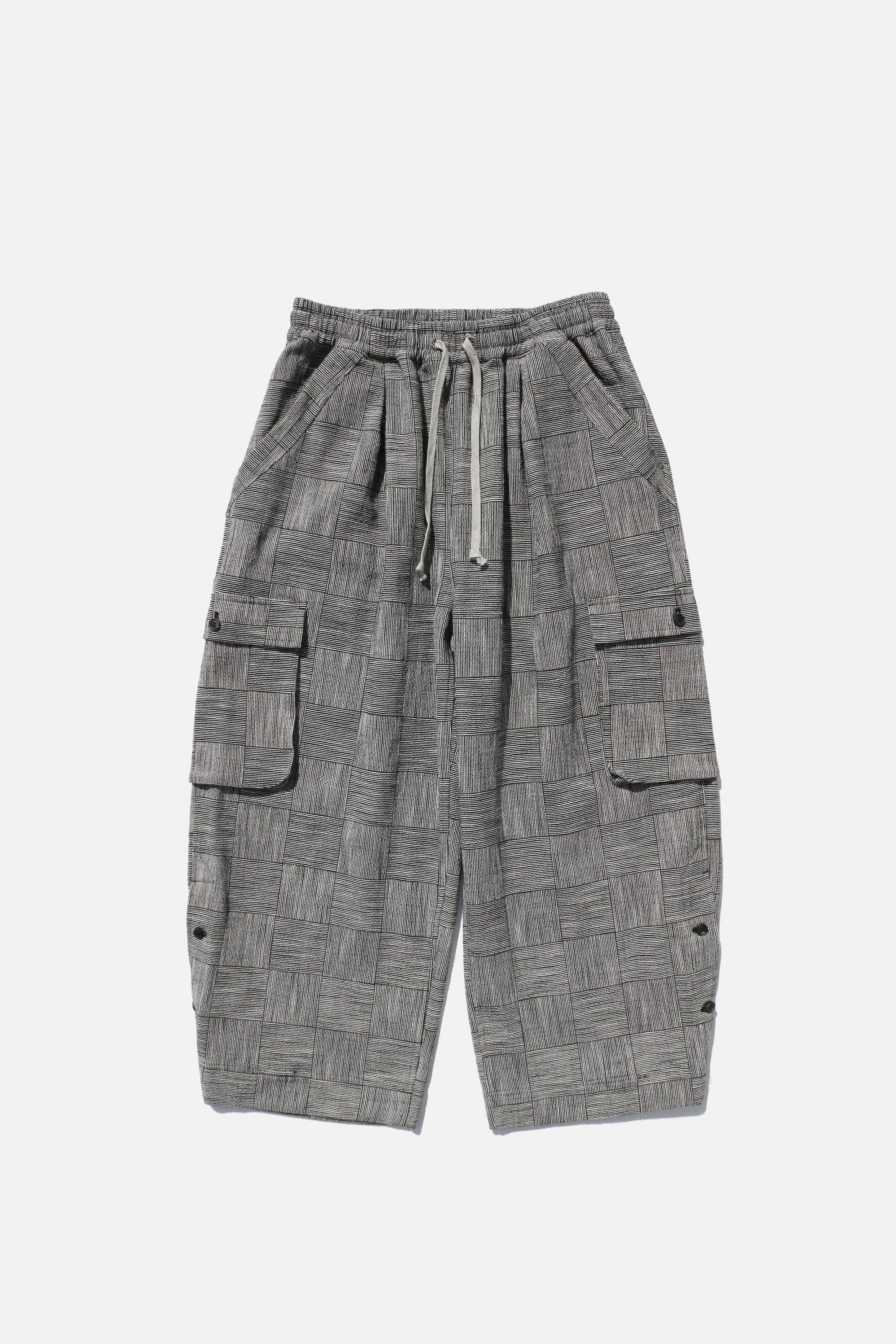 O PROJECT BLOCK STRIPE CLOTH EASY CARGO PANTS