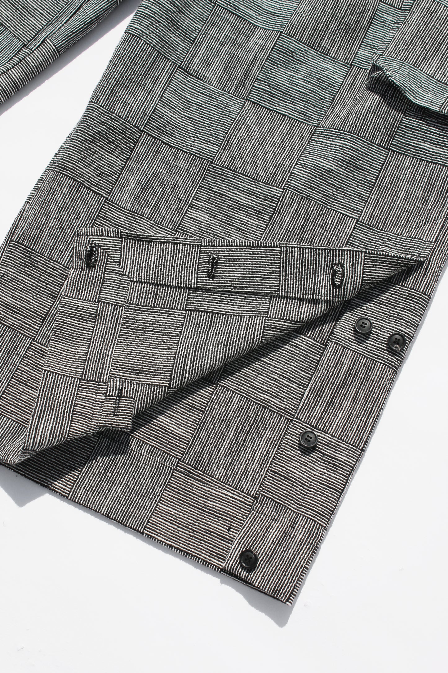 O PROJECT BLOCK STRIPE CLOTH EASY CARGO PANTS