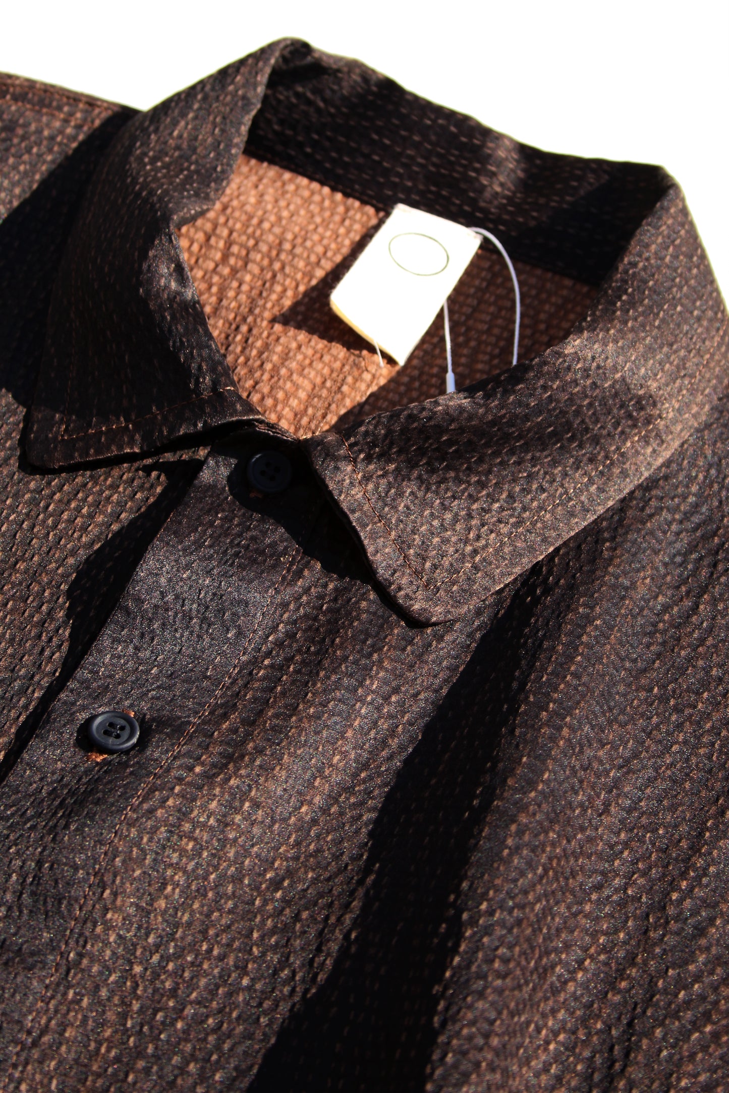 O PROJECT SILK SEERSUCKER BALLOON SHIRT