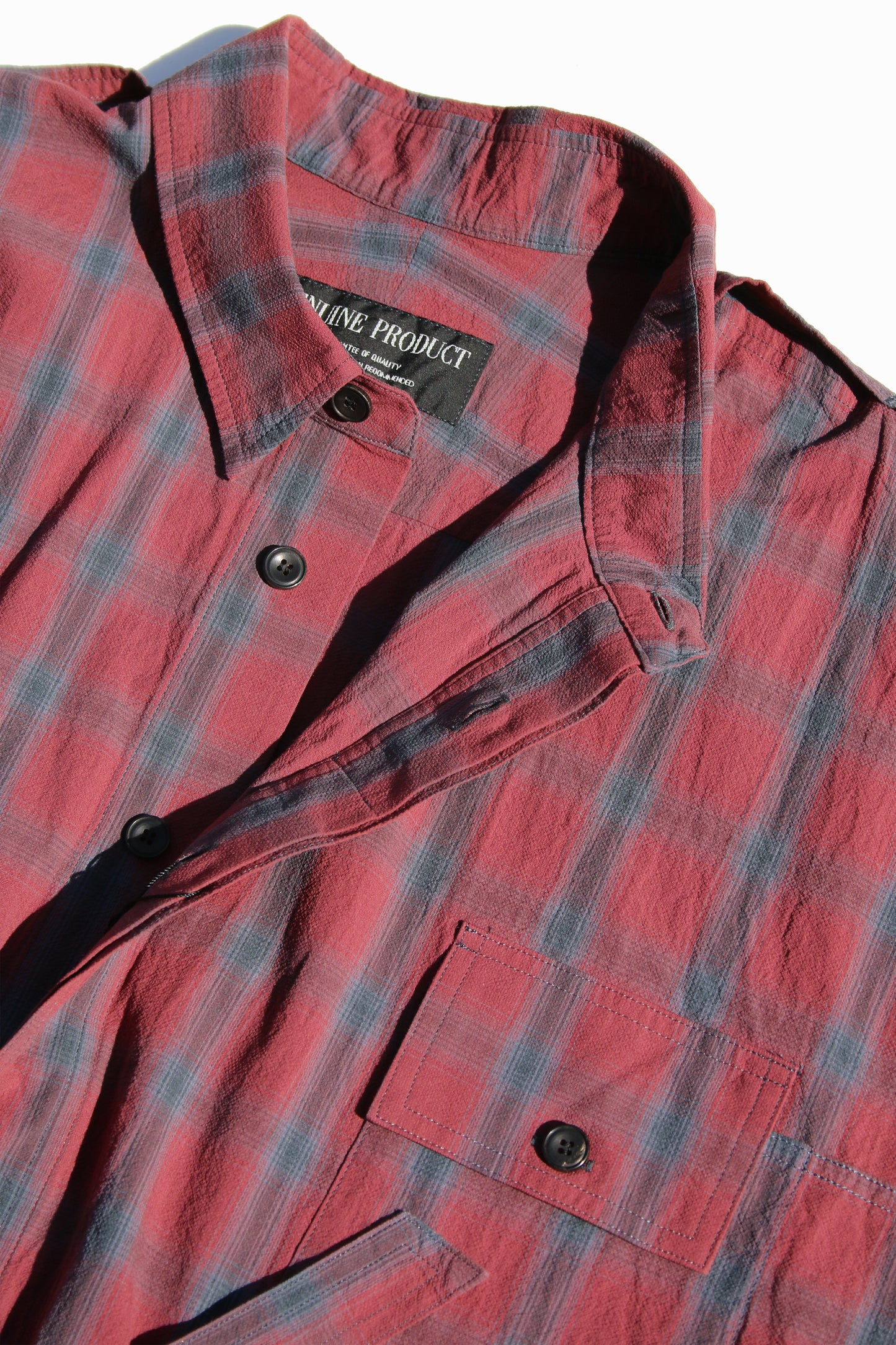 ESSAY DRAPE SHIRT - RED CHECK