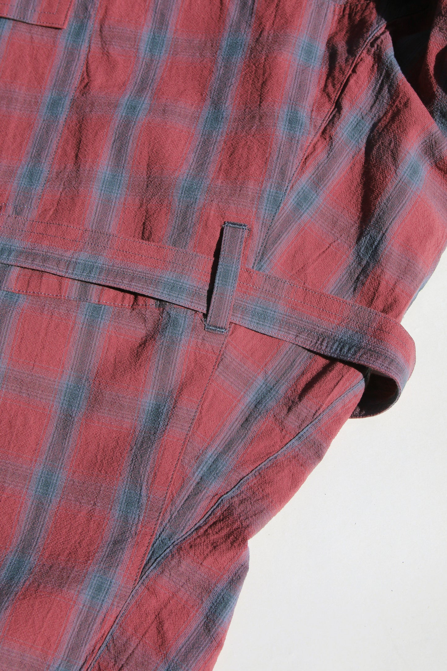 ESSAY DRAPE SHIRT - RED CHECK