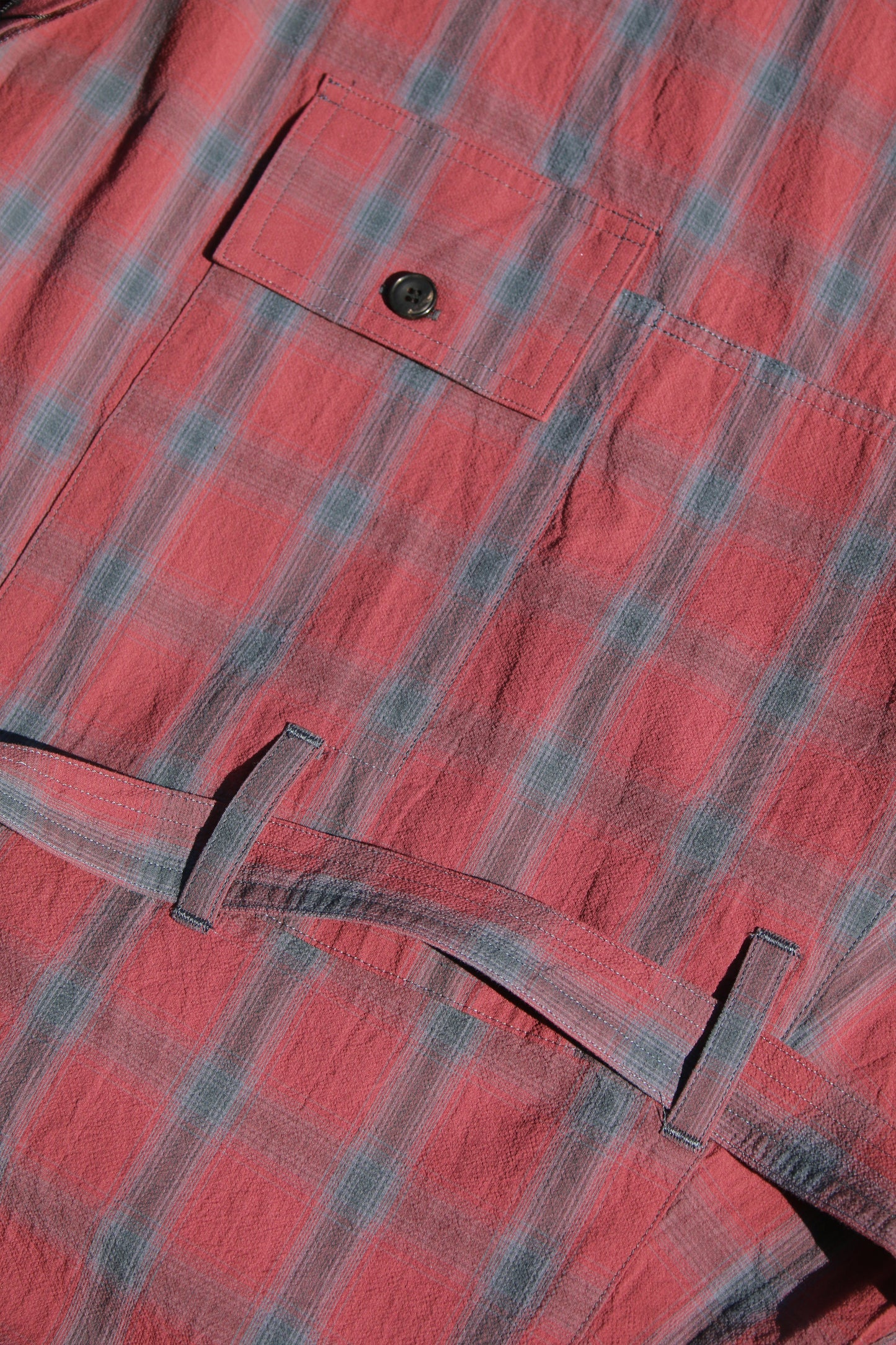 ESSAY DRAPE SHIRT - RED CHECK