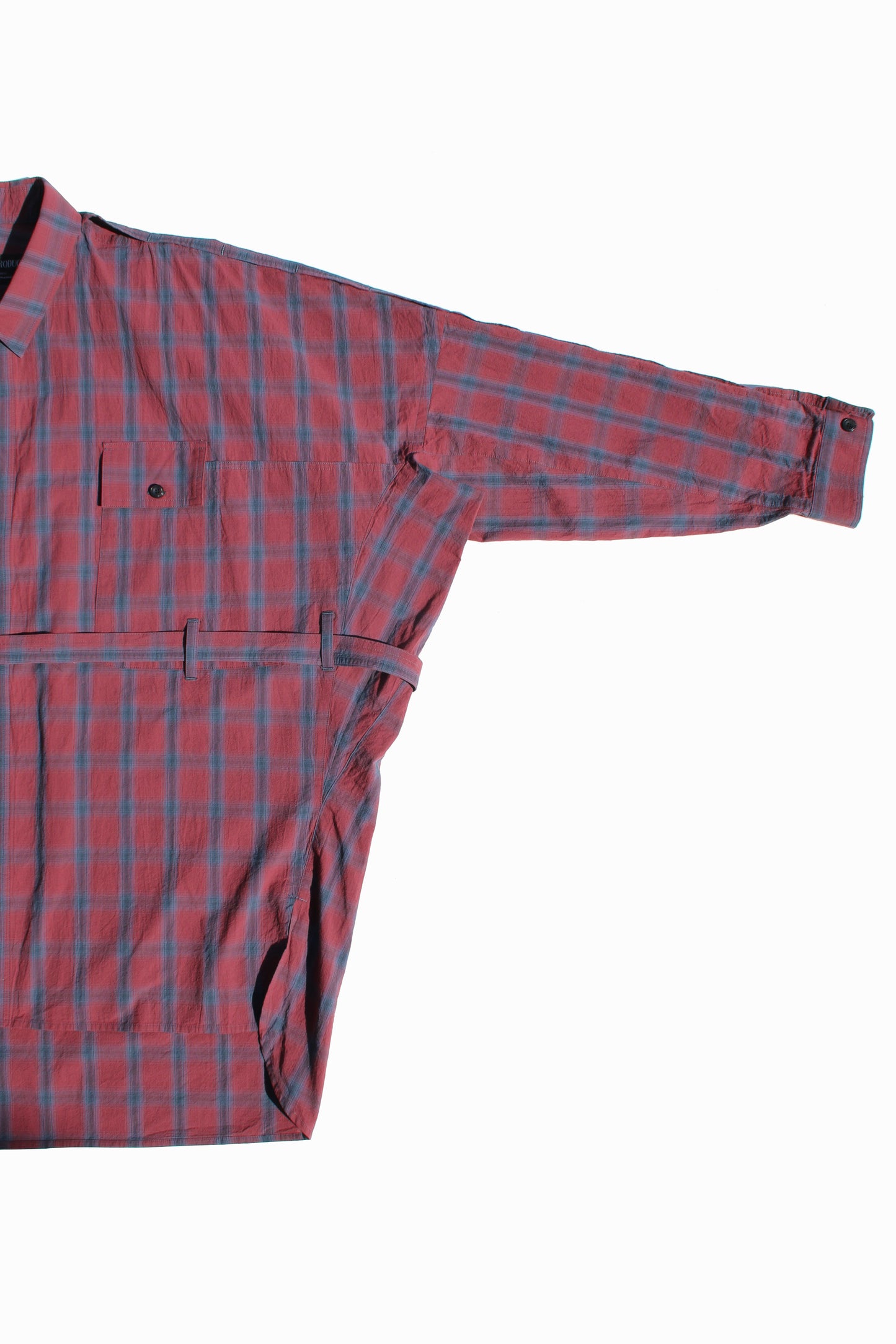 ESSAY DRAPE SHIRT - RED CHECK