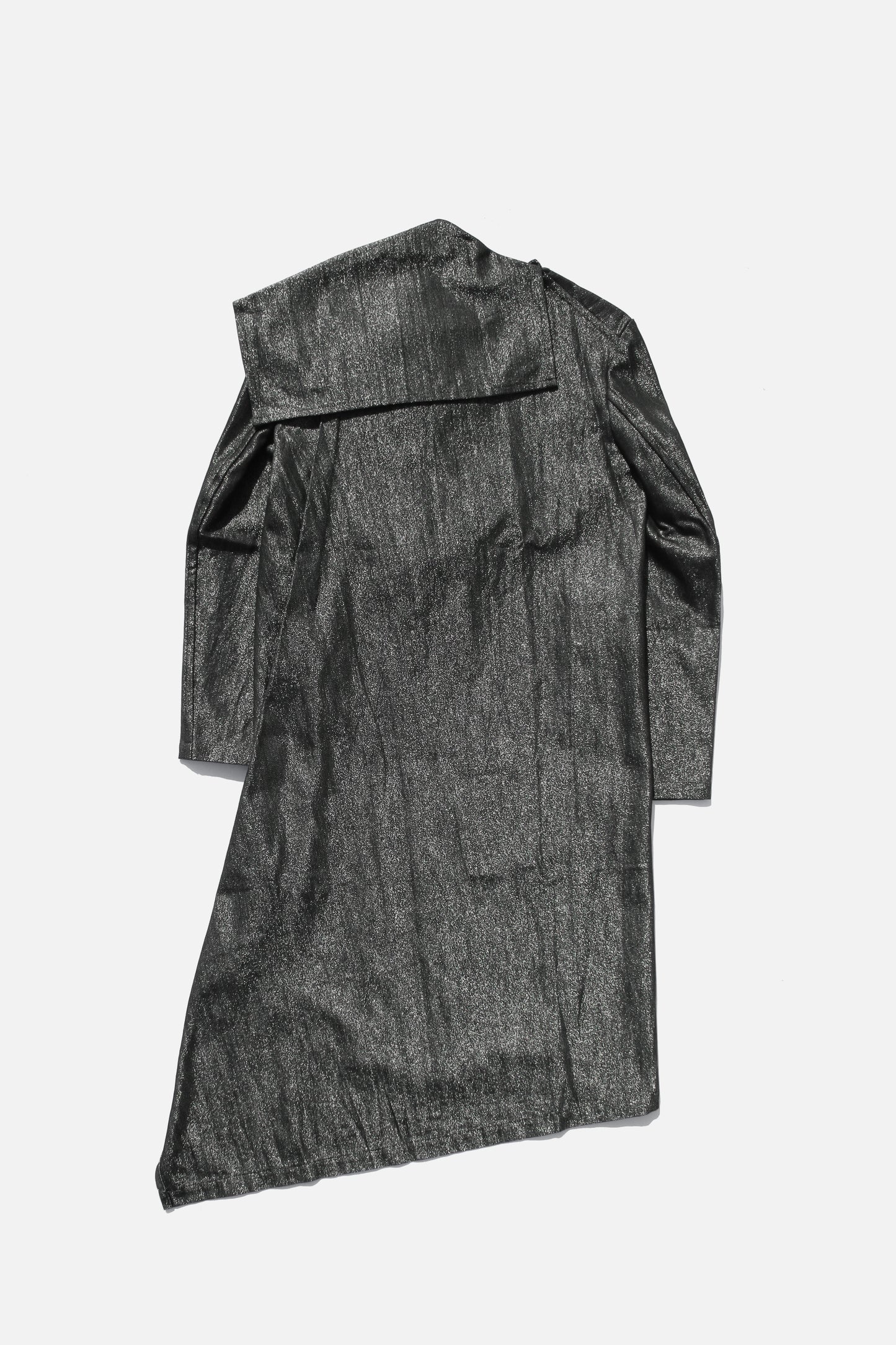 Yohji Yamamoto FEMME ASYMMETRICAL COAT SILVER GREY