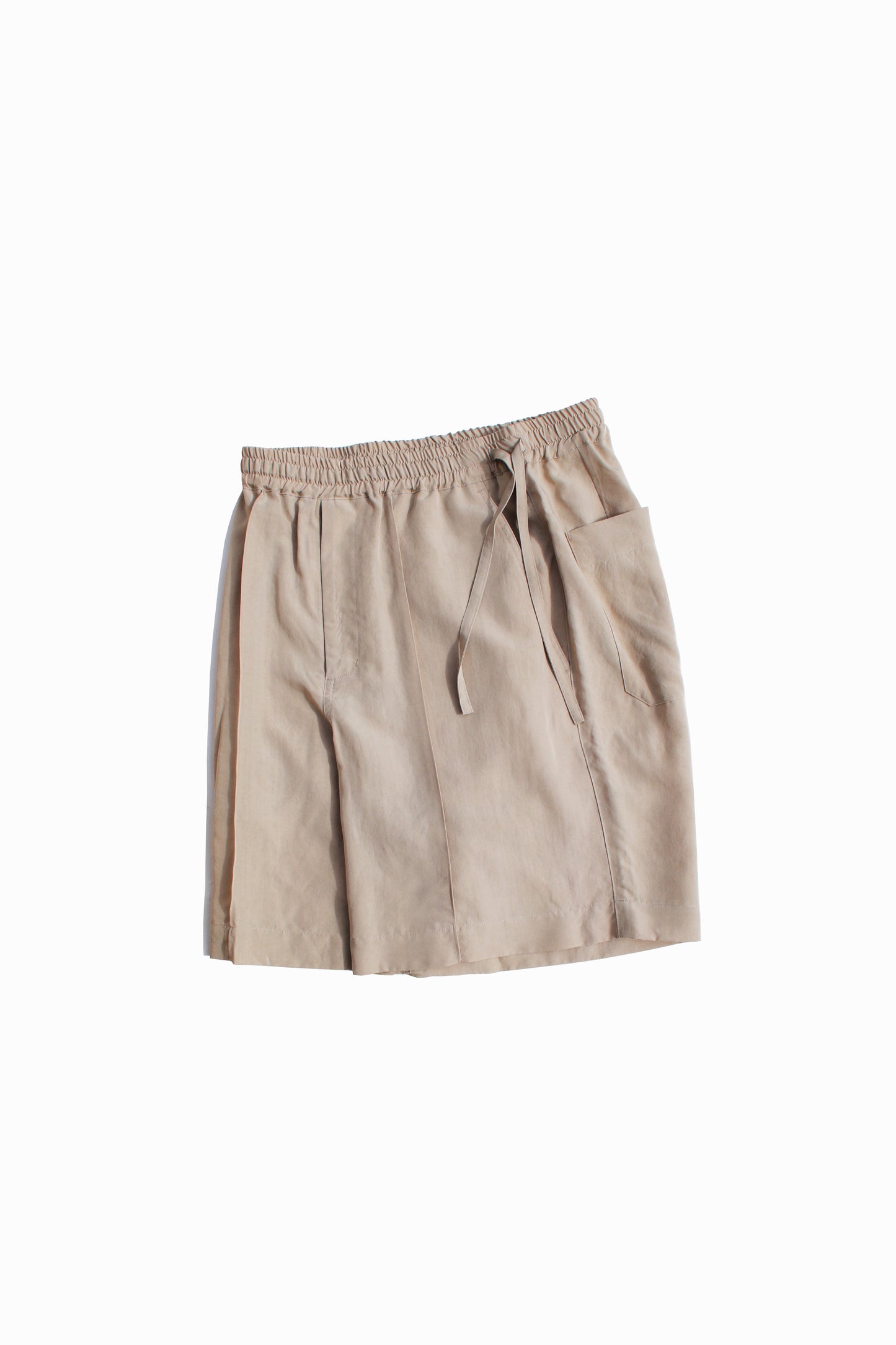 VOAAOV SOFT DRAPE MODAL SHORTS - BEIGE