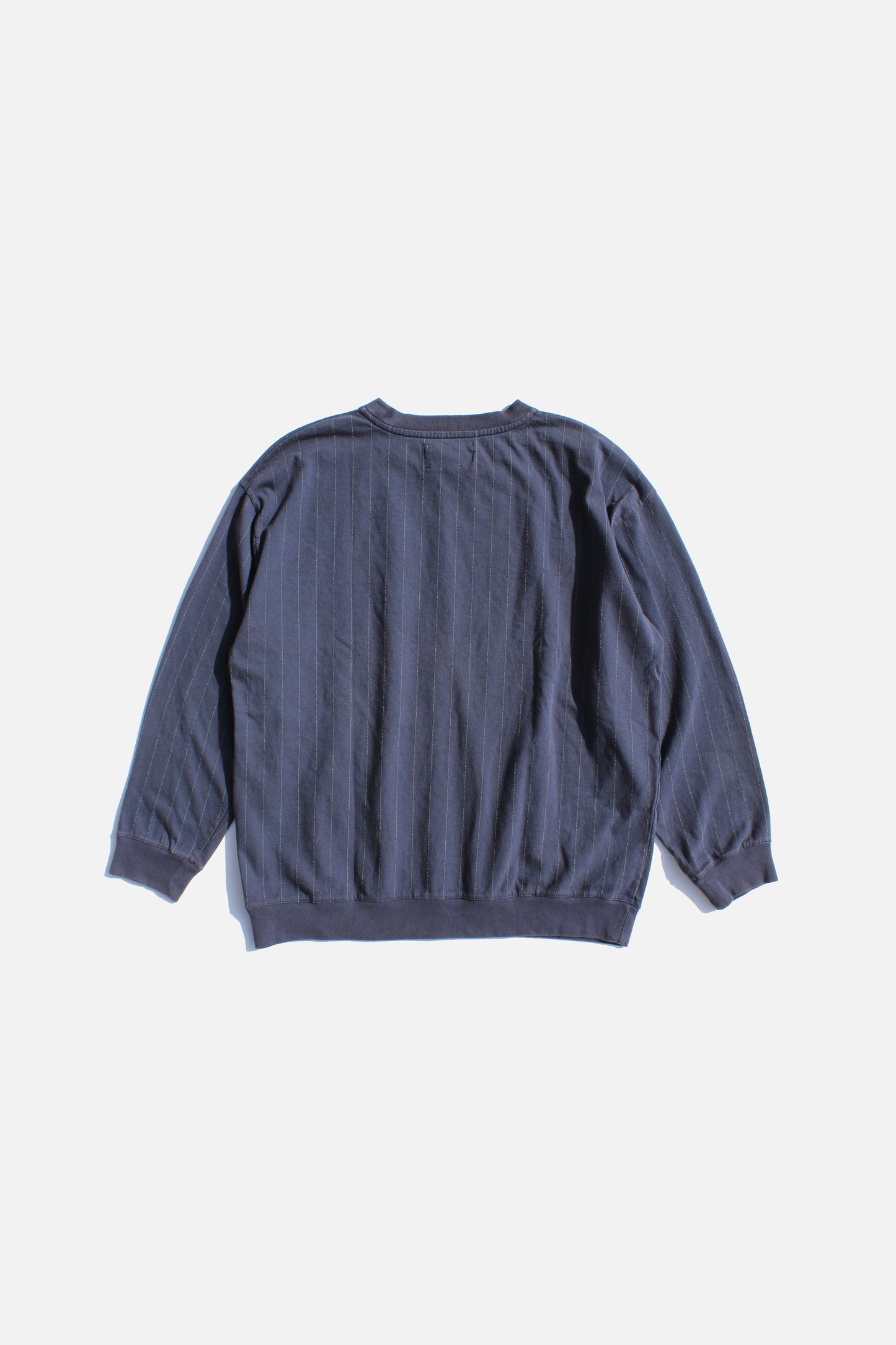 VOAAOV QUILTING STITCH OPEN END JERSEY SWEAT - NAVY