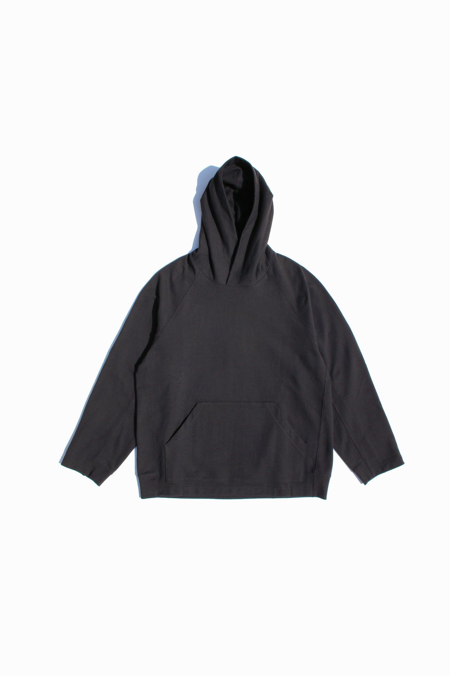 VOAAOV PILE SHAPE KNITTED HOODIE - CHARCOAL