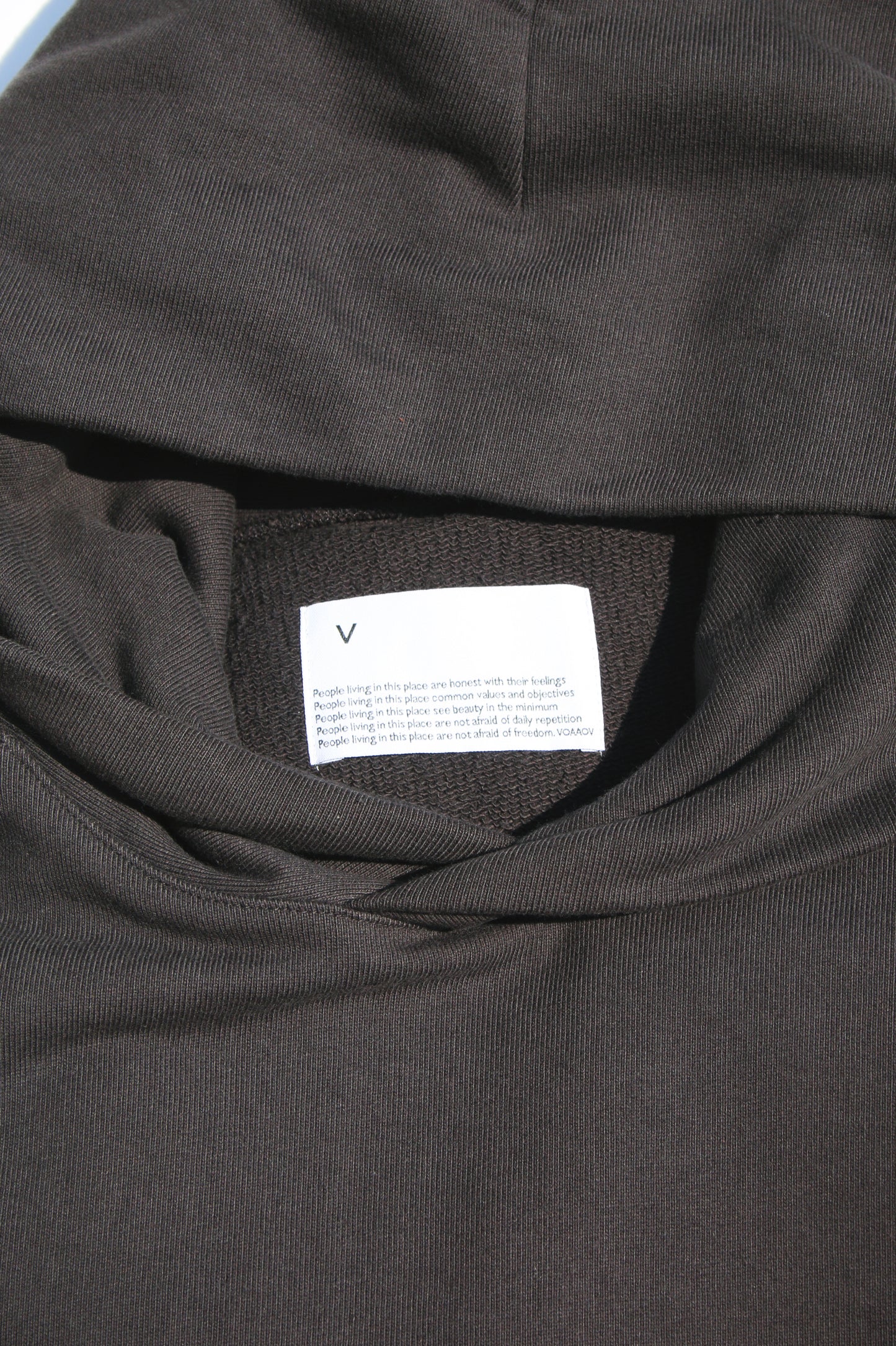 VOAAOV PILE SHAPE KNITTED HOODIE - CHARCOAL