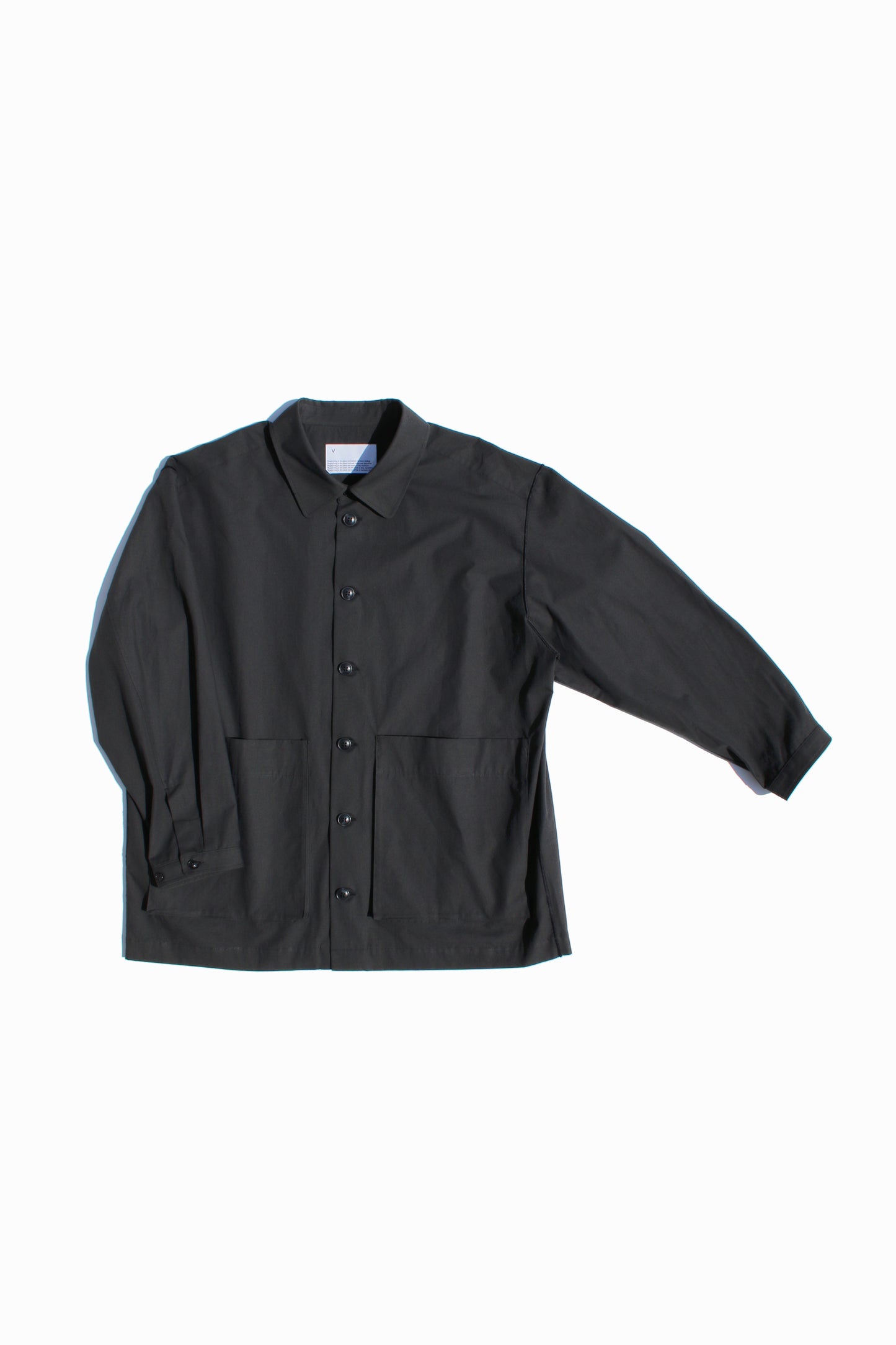 VOAAOV ORGANIC COTTON BROAD SHIRT - BLACK