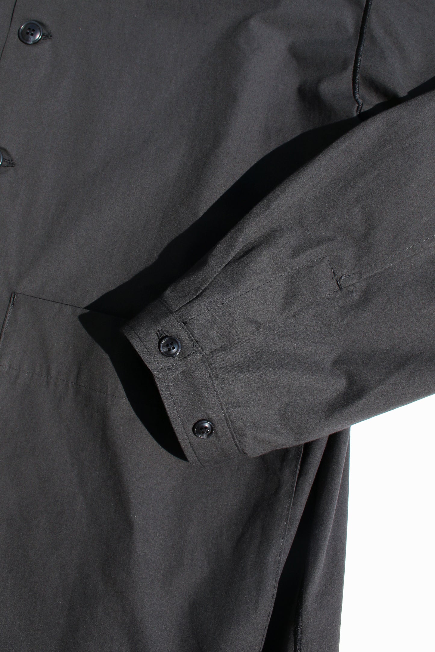 VOAAOV ORGANIC COTTON BROAD SHIRT - BLACK