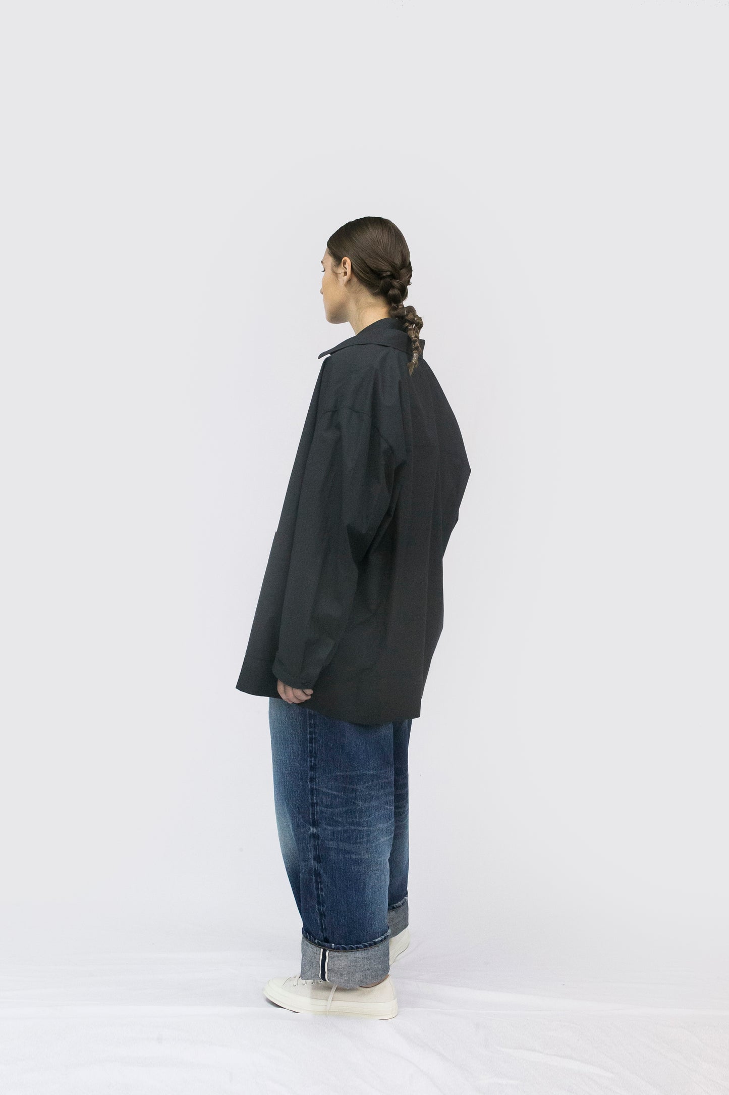VOAAOV ORGANIC COTTON BROAD SHIRT - BLACK