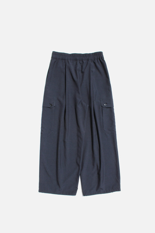 VOAAOV SUMMER WOOL LIKE WIDE CARGO PANTS