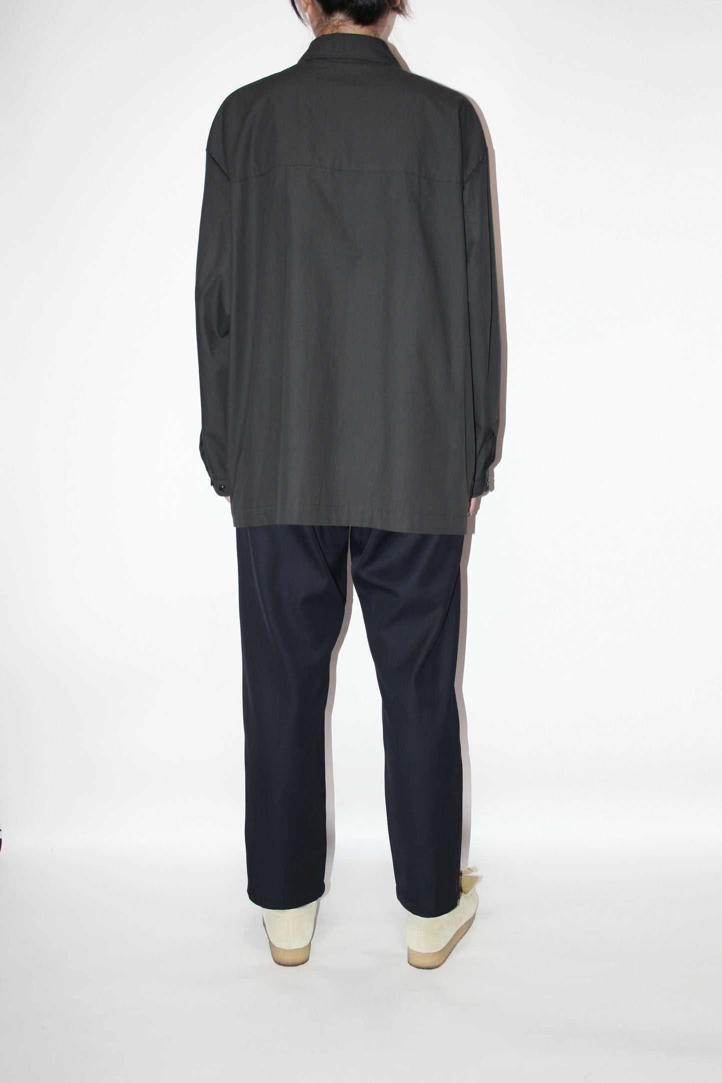 VOAAOV ORGANIC COTTON BROAD SHIRT - BLACK