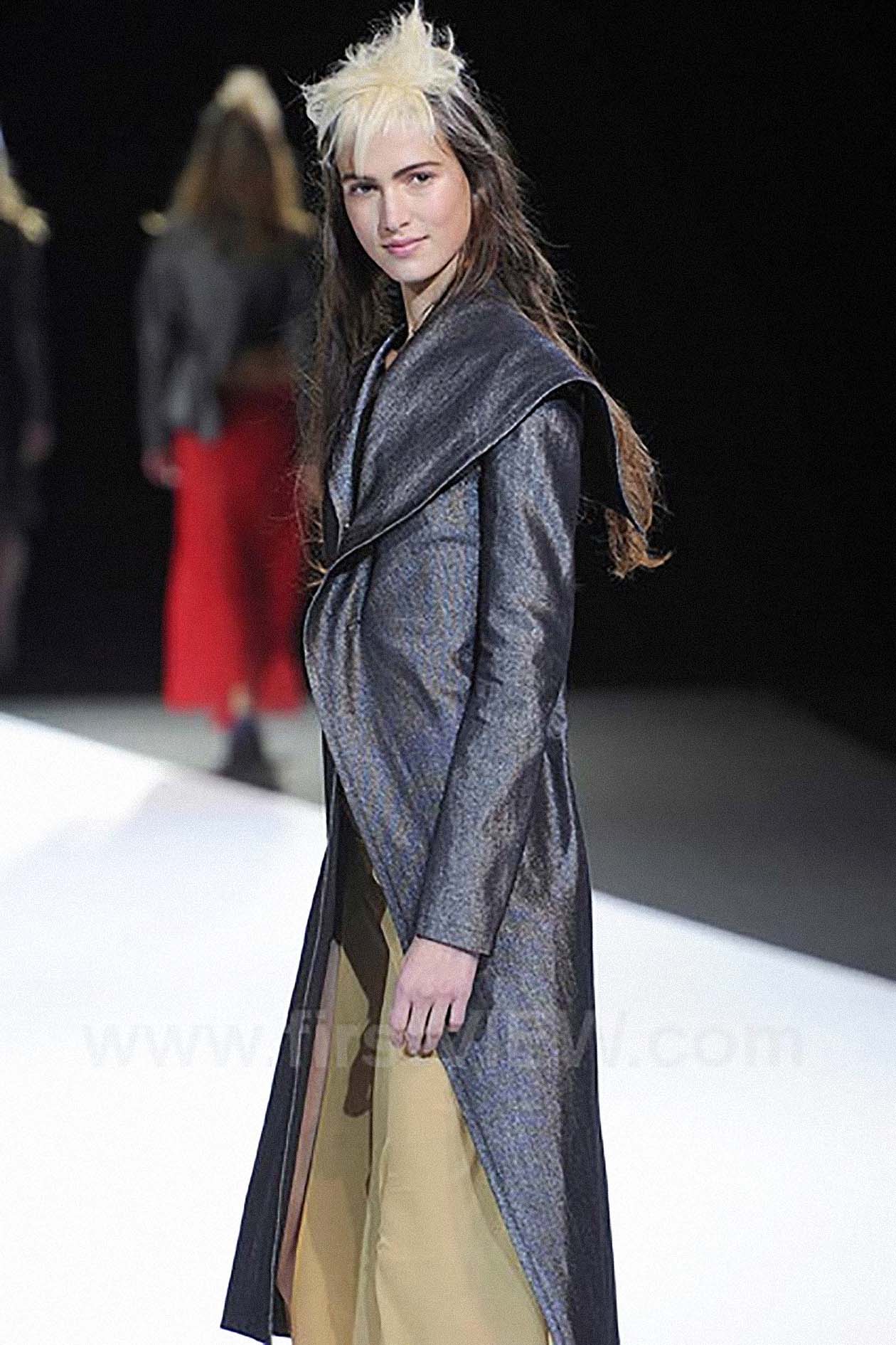 Yohji Yamamoto FEMME ASYMMETRICAL COAT SILVER GREY