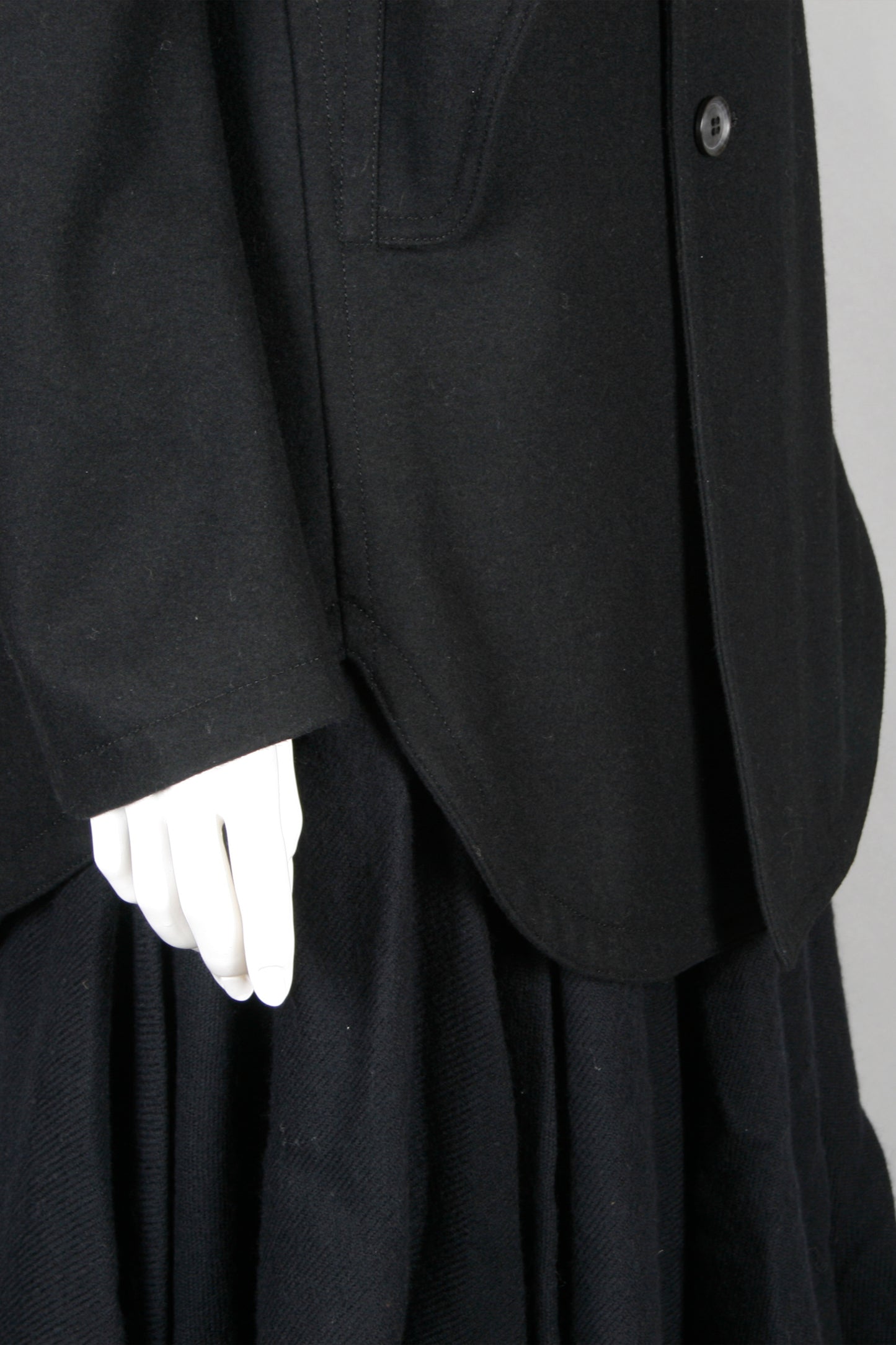 Y's FUR HOOD COAT BLACK