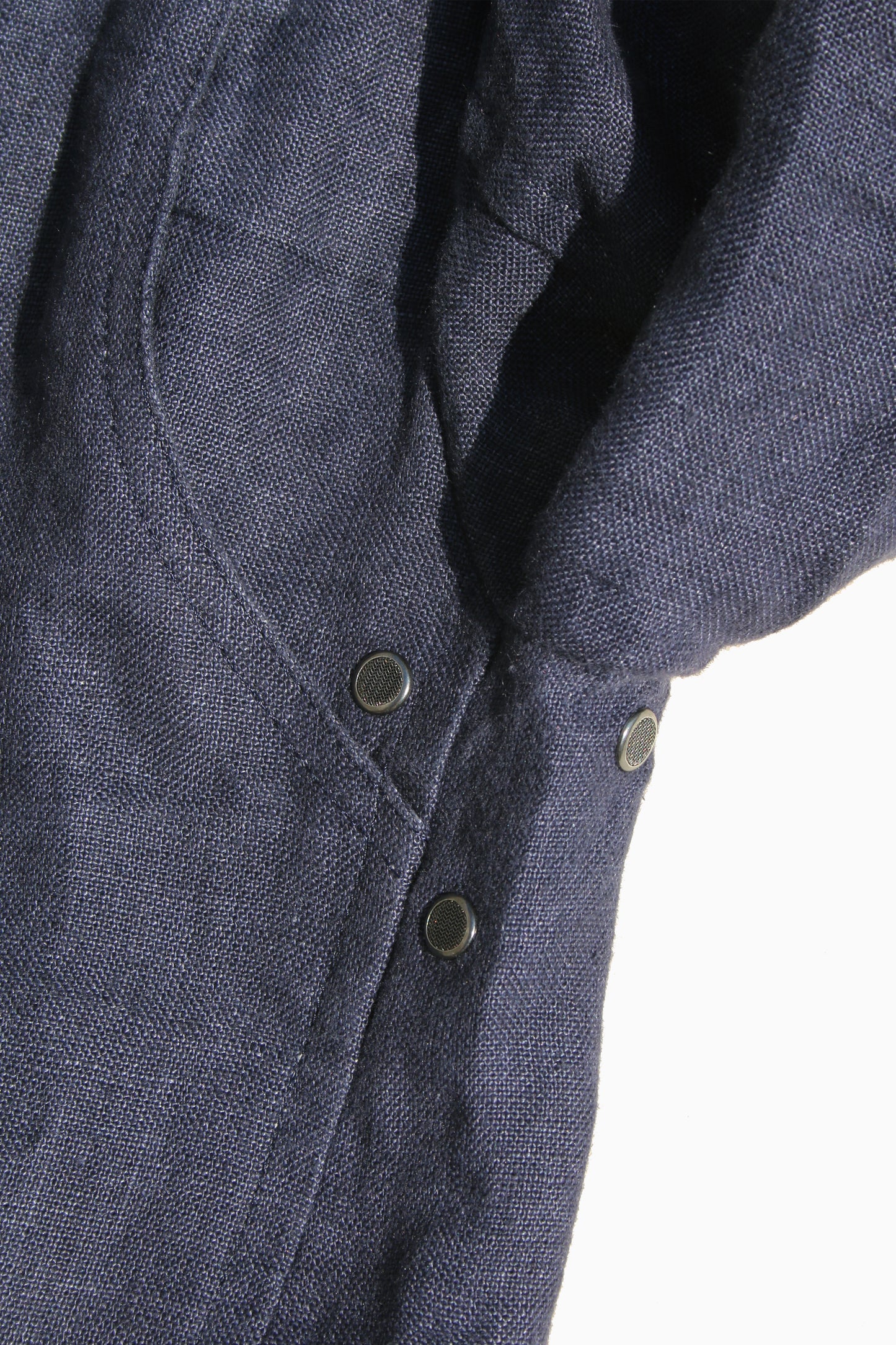 Y's SHORT SLEEVE LINEN MODS COAT NAVY