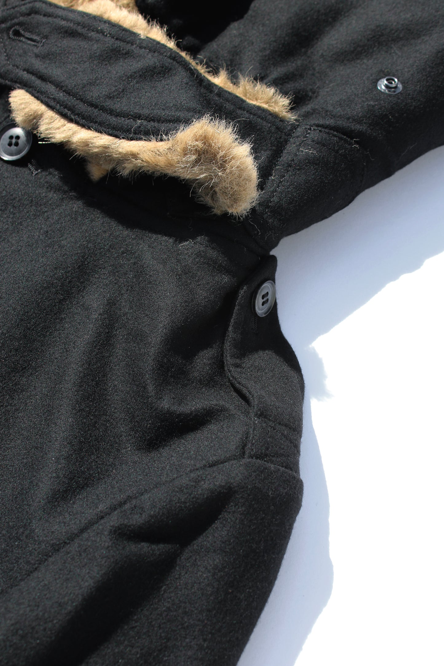 Y's FUR HOOD COAT BLACK